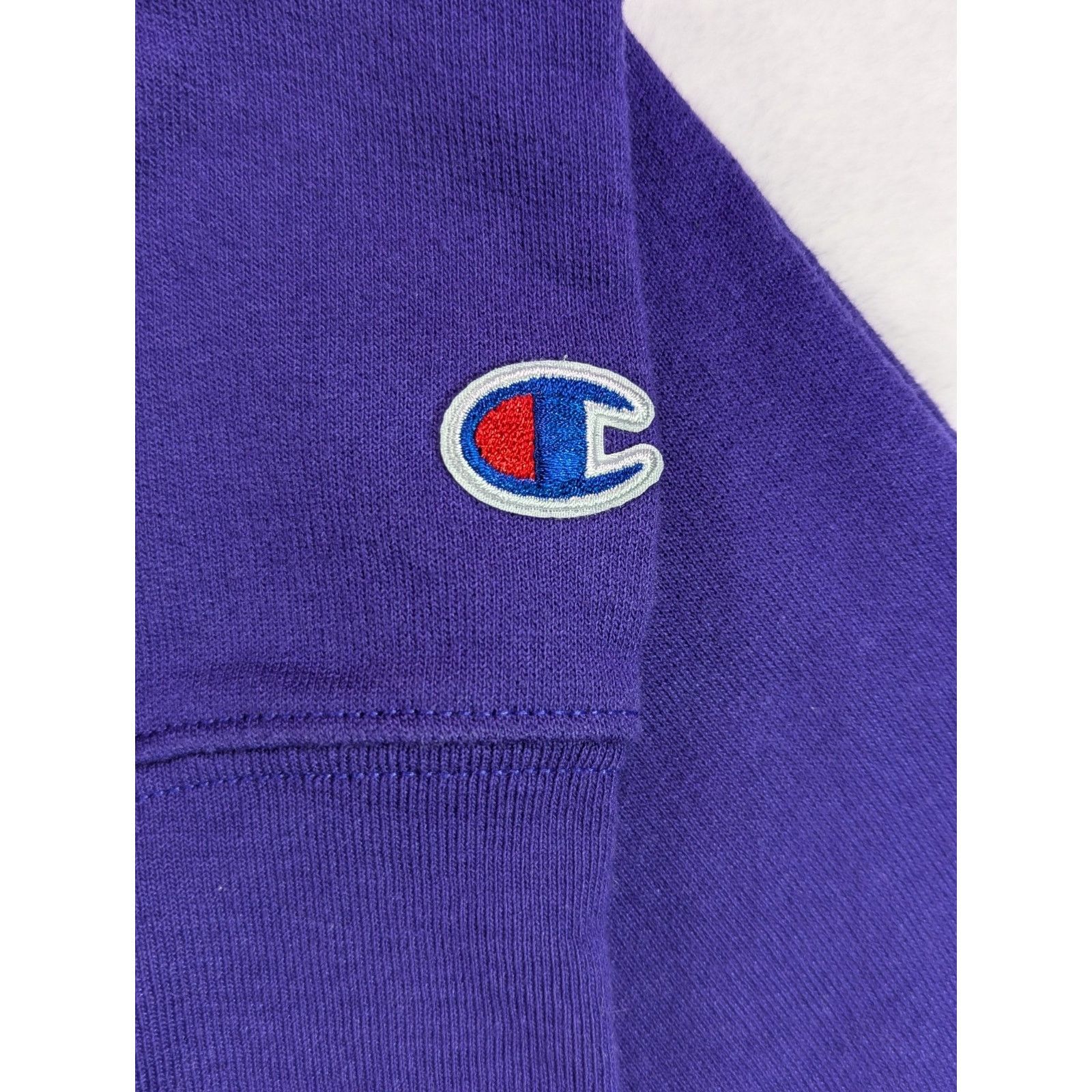 Champion Sz L Purple Powerblend Crewneck Holographic Logo Sweatshirt Size L / US 10 / IT 46 - 8 Thumbnail