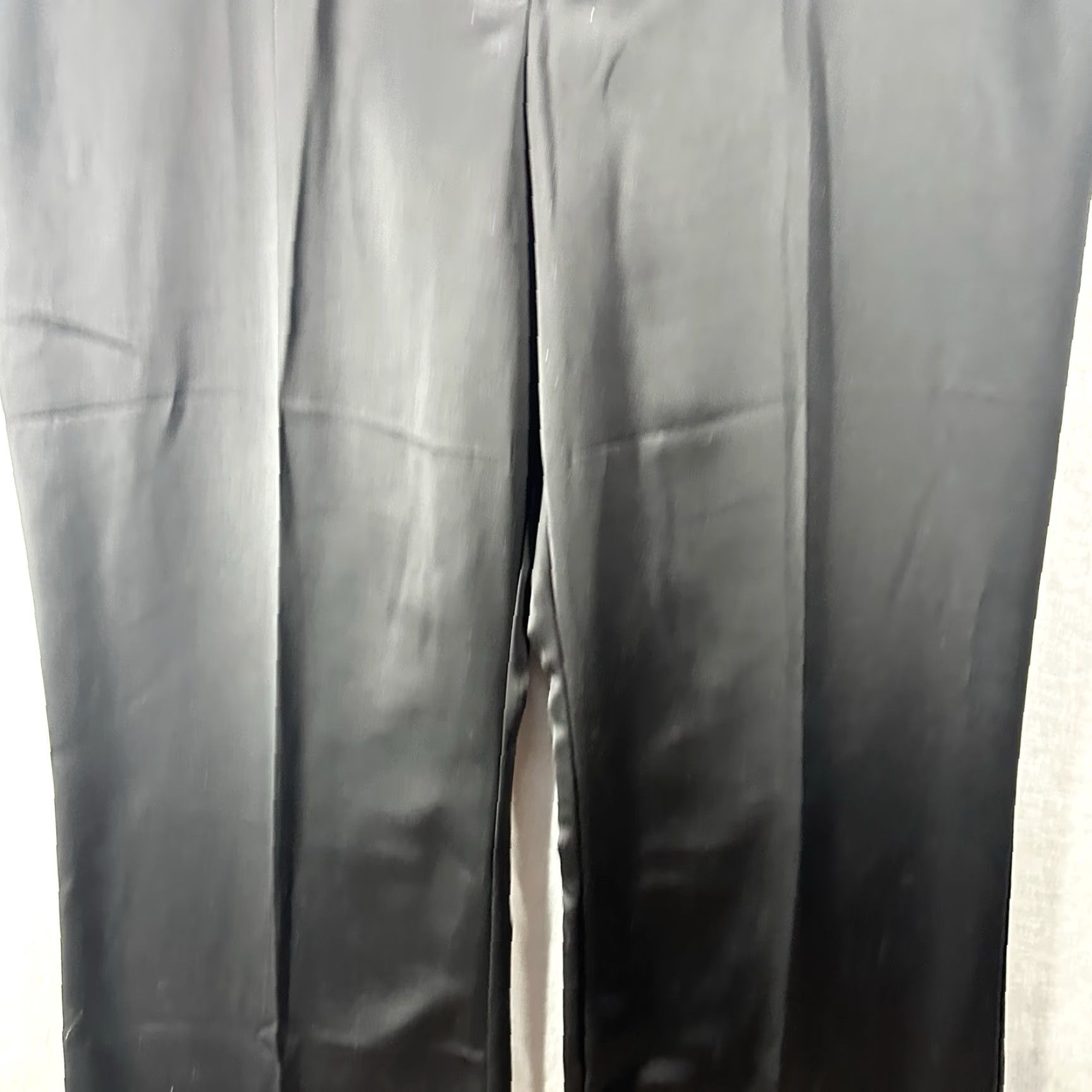Jason Wu Jason Wu Pants Womens 10 Black Satin Silk Wide-Leg Quiet Luxury Capsule Y2k 90s Jacket? Size 36" / US 14 / IT 50 - 4 Thumbnail