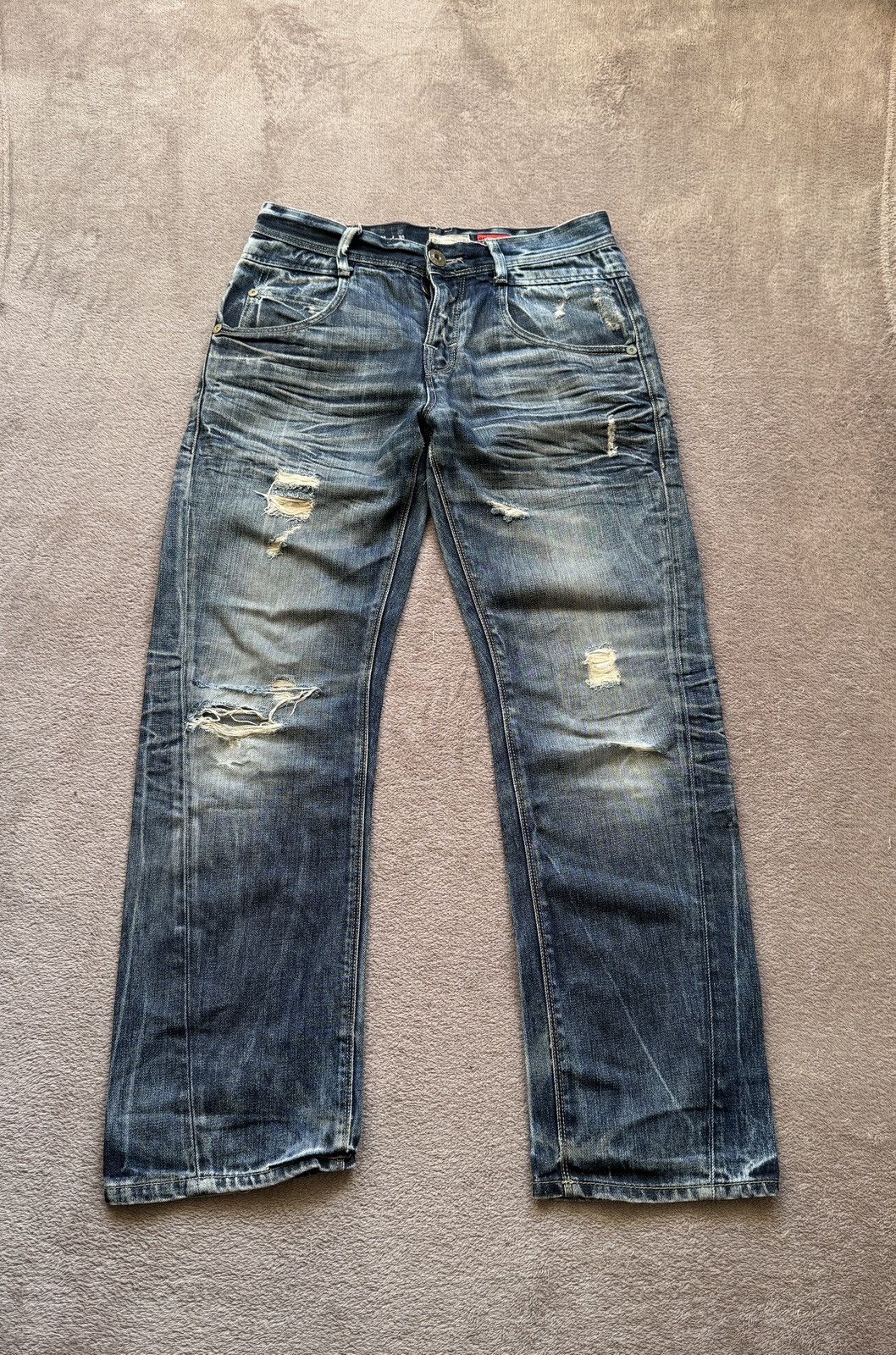 Japanese Brand Sick Y2K Mudwash Distressed Ripped Jeans LGB Ifsixwasnine Size US 32 / EU 48 - 1 Thumbnail