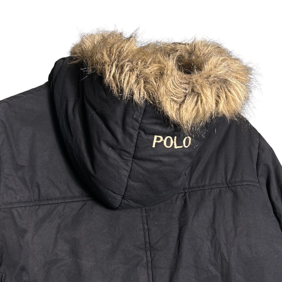 Polo Ralph Lauren × Vintage Vintage 90s Polo Ralph Lauren Fur Hoodie Puffer Jacket Size M / US 6-8 / IT 42-44 - 4 Thumbnail