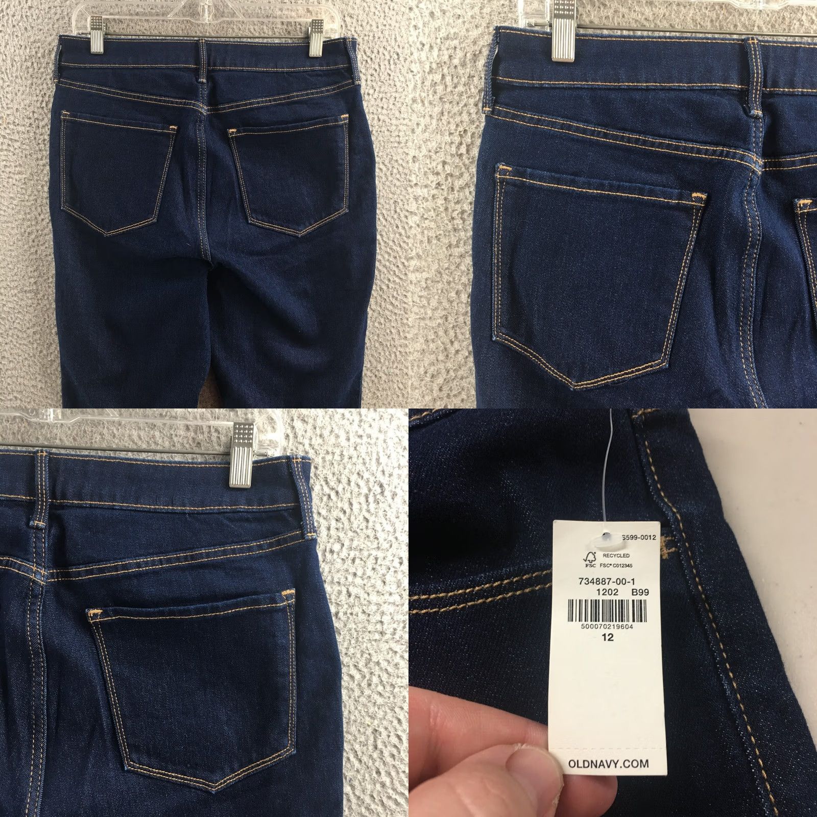Old Navy Old Navy Skinny Jeans Womens 12 Blue High Rise Dark Wash Zip New Jeans Size 34" / US 12 / IT 48 - 9 Thumbnail