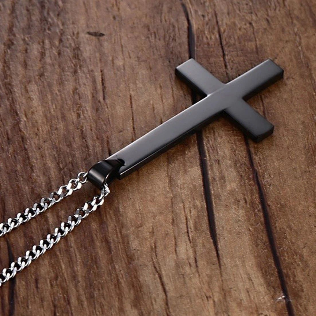 Other Black Saint Peter's Cross Necklace Inverted Stainless Steel Size ONE SIZE - 5 Thumbnail