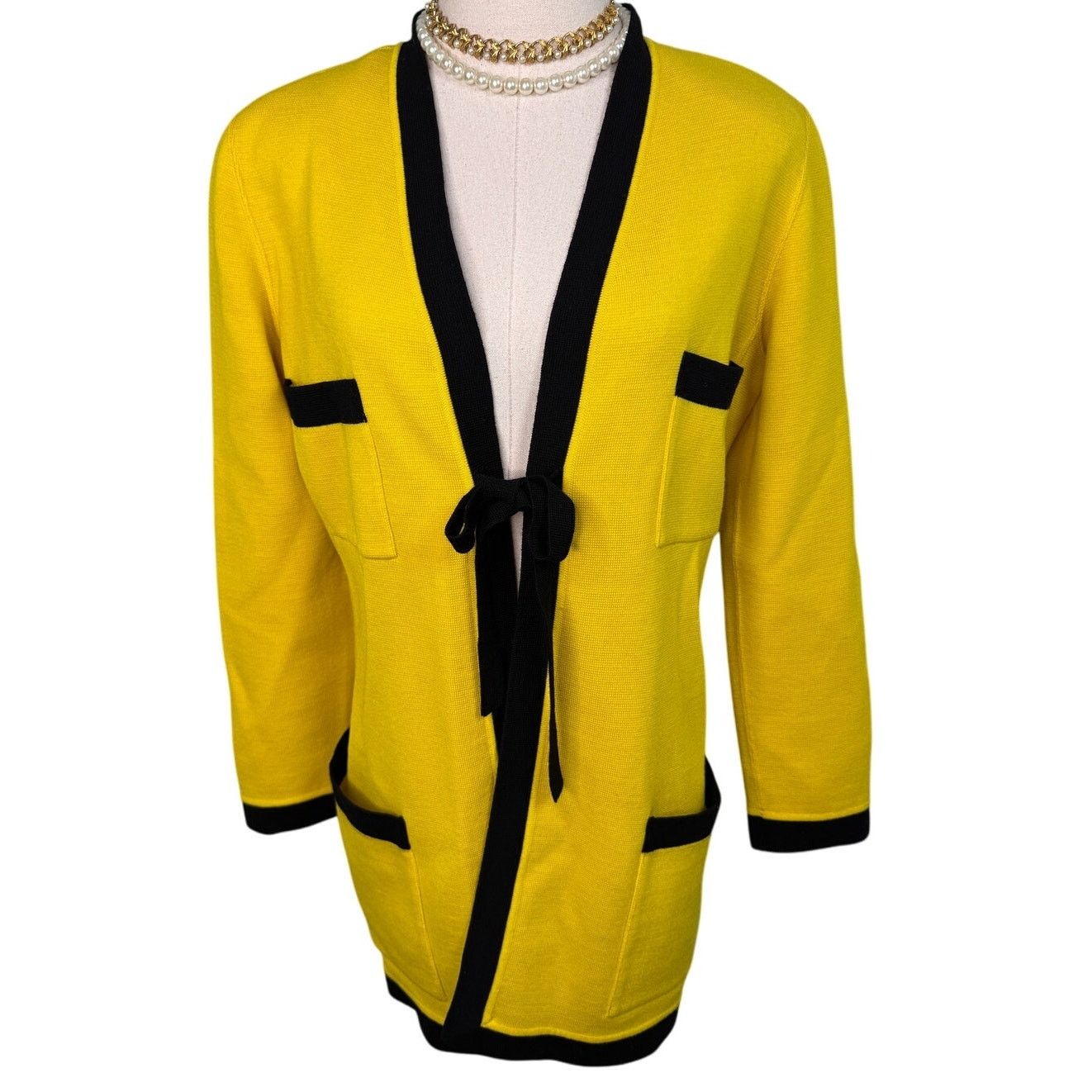 Emanuel Ungaro × Vintage Emanuel Ungaro vintage cardigan clueless yellow black size M Size M / US 6-8 / IT 42-44 - 8 Thumbnail