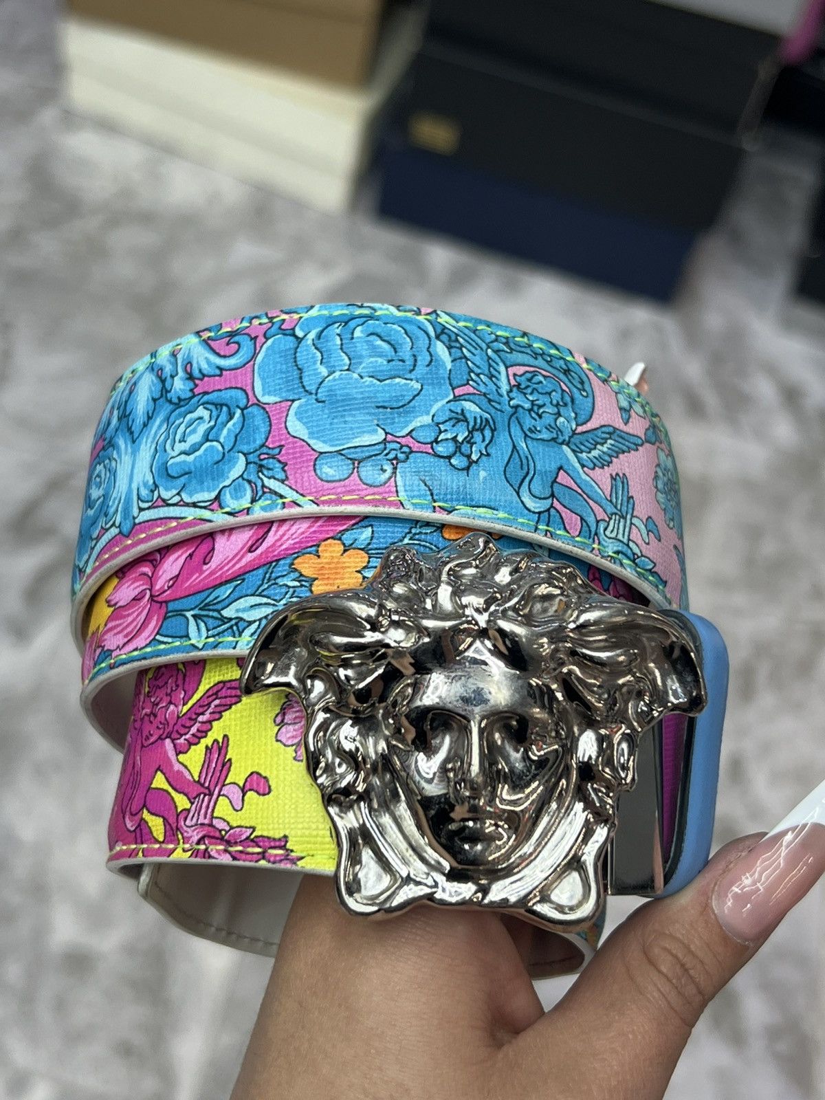 Versace Versace Multicolor Medusa Belt Size 38 - 2 Thumbnail