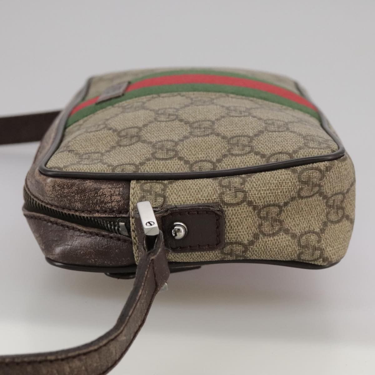 Gucci GUCCI GG Supreme Web Sherry Line Shoulder Bag Beige Silver Size ONE SIZE - 4 Thumbnail