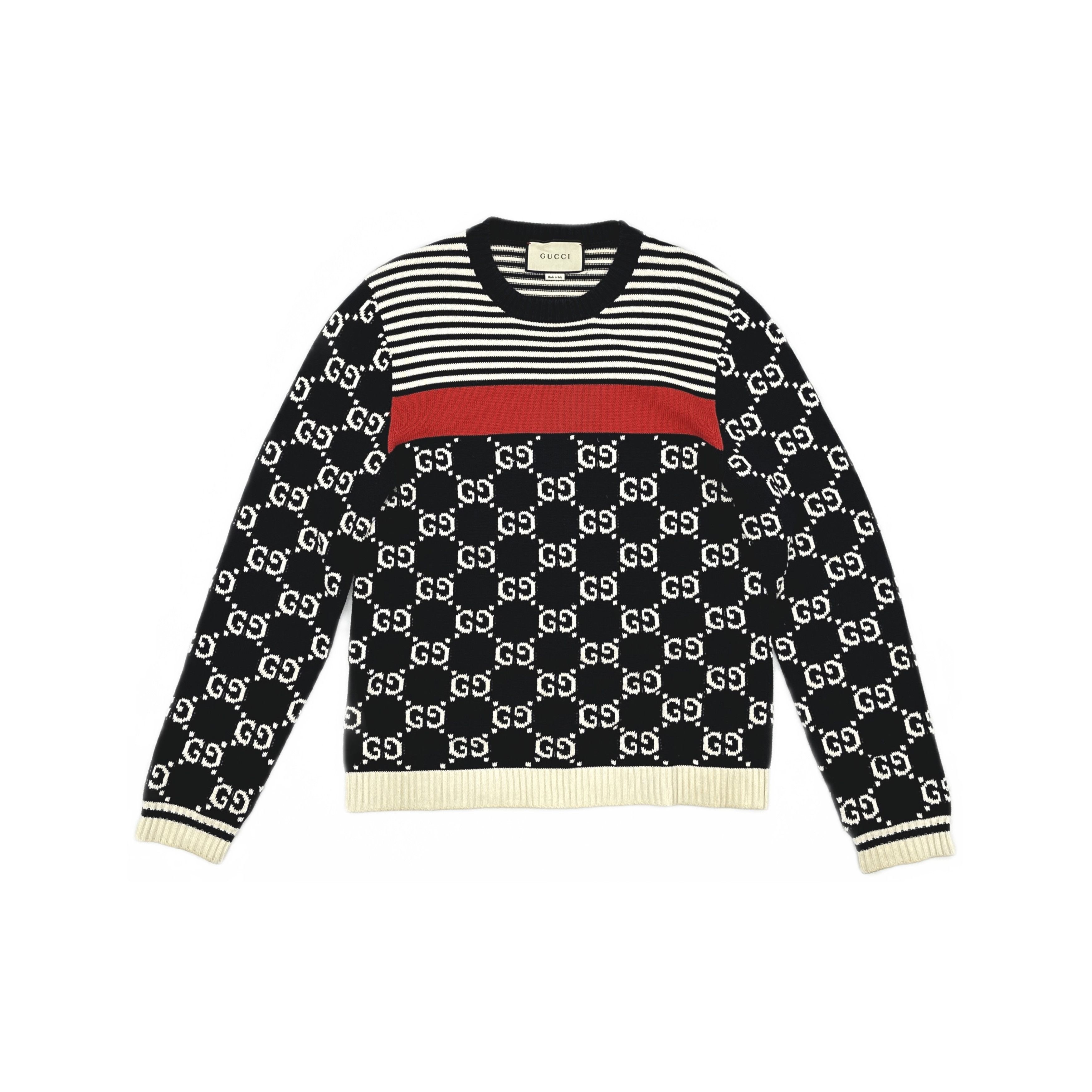 Gucci Gucci GG Logo Striped Knit Sweater Size S Size US S / EU 44-46 / 1 - 1 Thumbnail