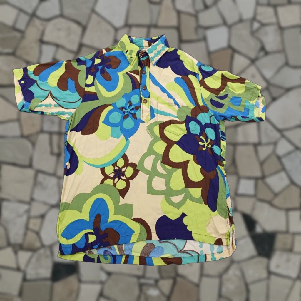 ALOHAS Vintage Manuheali'i Hawaiian Shirt Mens Small Green Blue Aloha Floral Pullover Size US S / EU 44-46 / 1 - 1 Thumbnail