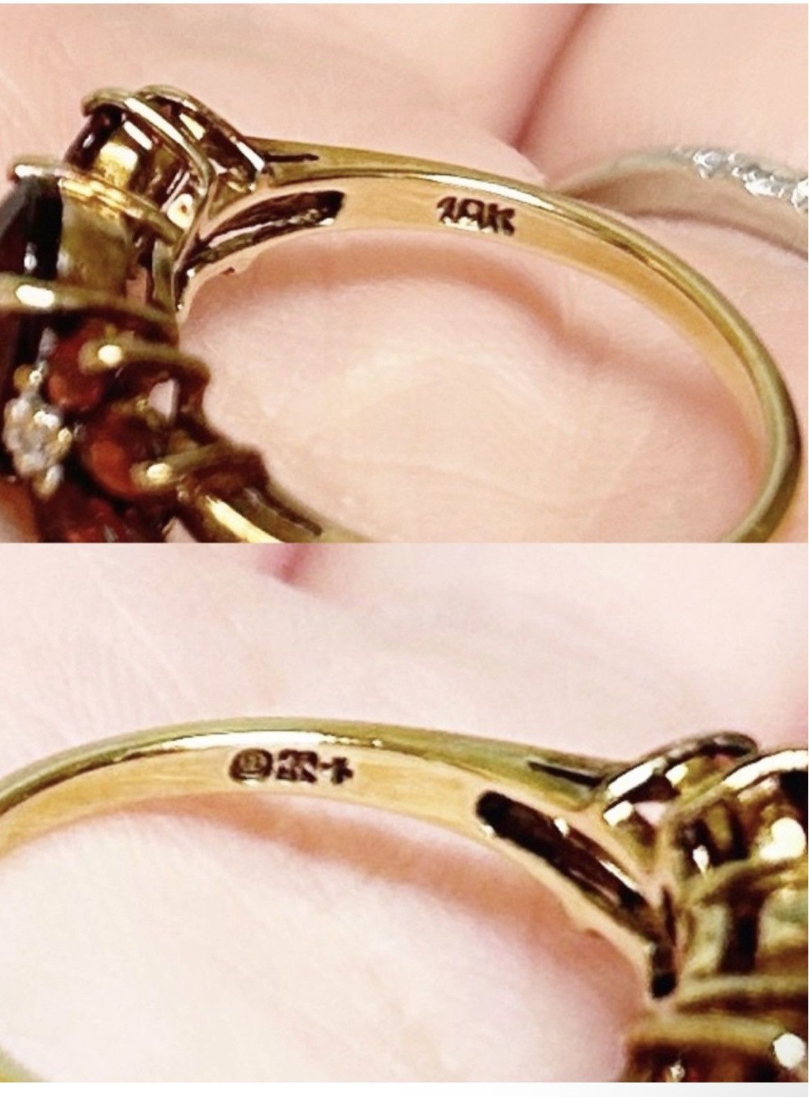Other Authentic Vintage 14kt Yellow Gold Garnet and Diamond Ring Size ONE SIZE - 15 Thumbnail