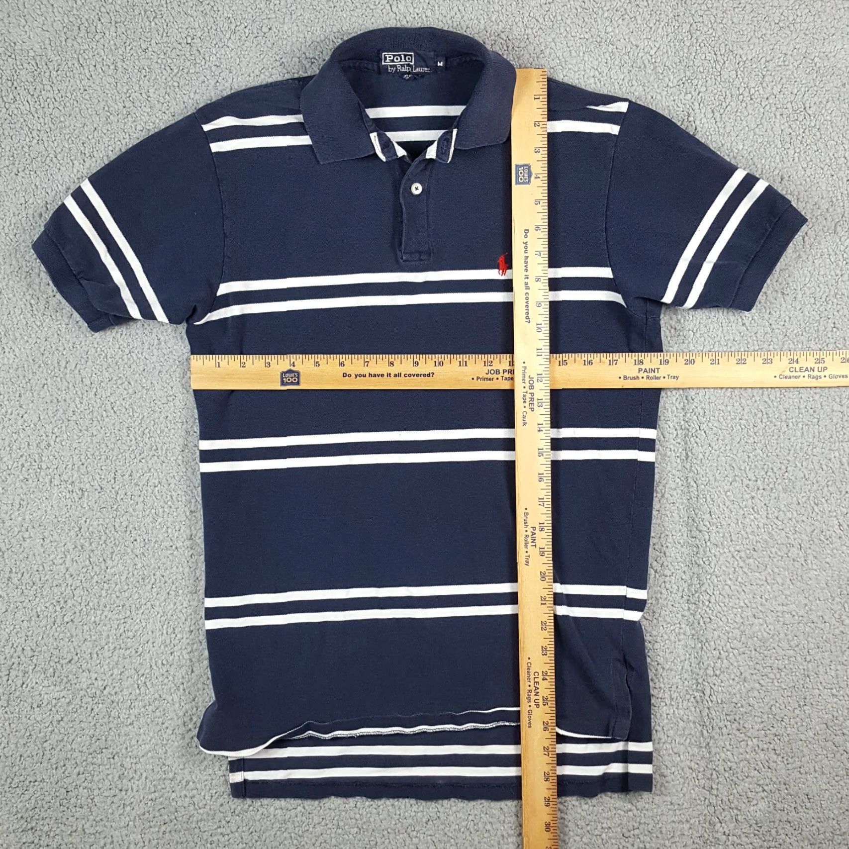 Ralph Lauren Vintage Polo Ralph Lauren Men’s Medium Polo Shirt 90s Striped Cotton Casual Preppy Blue Size US M / EU 48-50 / 2 - 6 Thumbnail