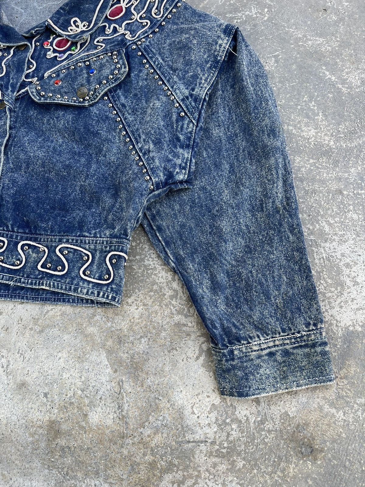 Japanese Brand 🔥Vintage Kong Loon Studded Crop Denim Jacket Kapital Style Size S / US 4 / IT 40 - 8 Thumbnail