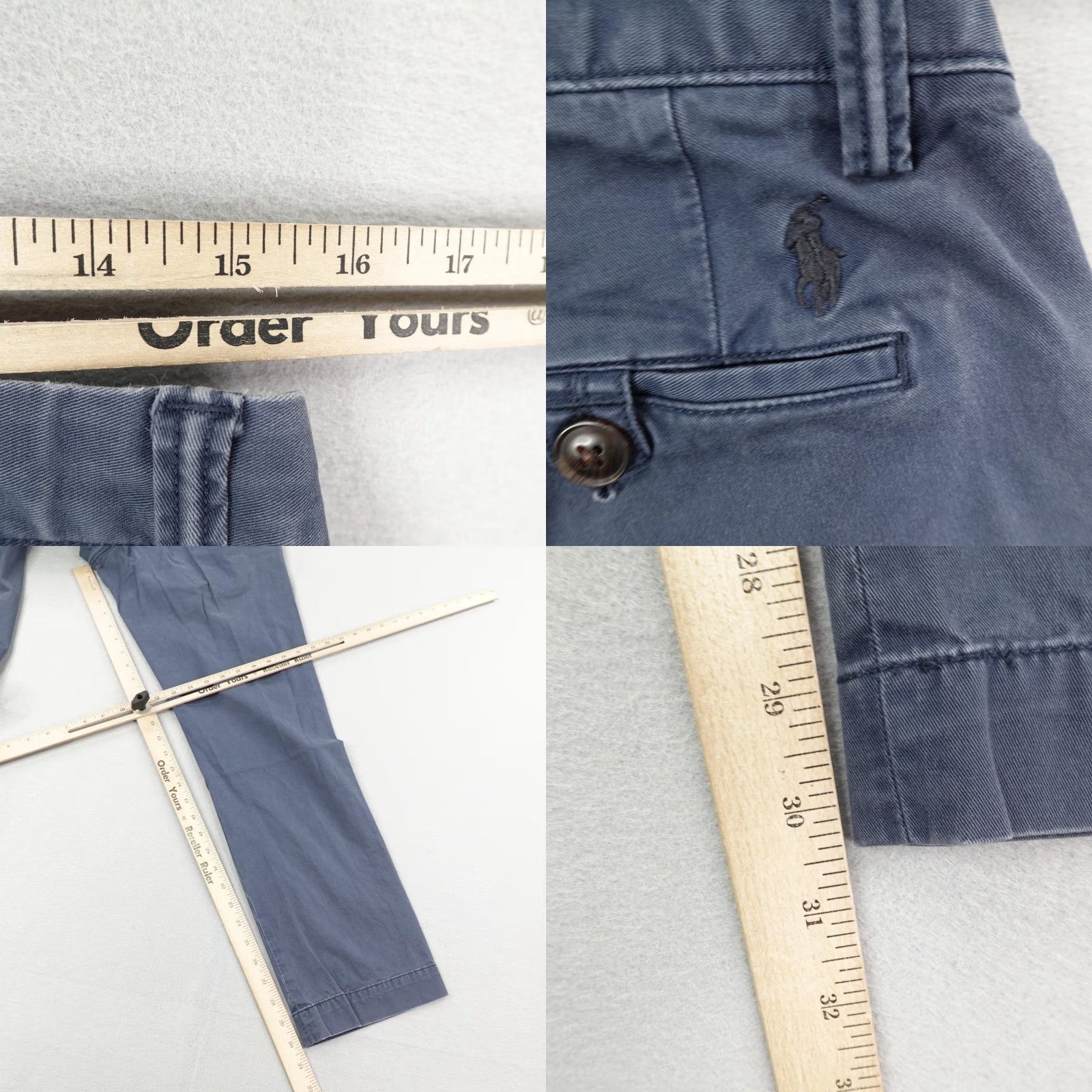 Polo Ralph Lauren POLO RALPH LAUREN Pants Mens 33x32 Blue Chino Cotton Twill Stretch Pony Logo Classic Size US XS / EU 42 / 0 - 8 Thumbnail