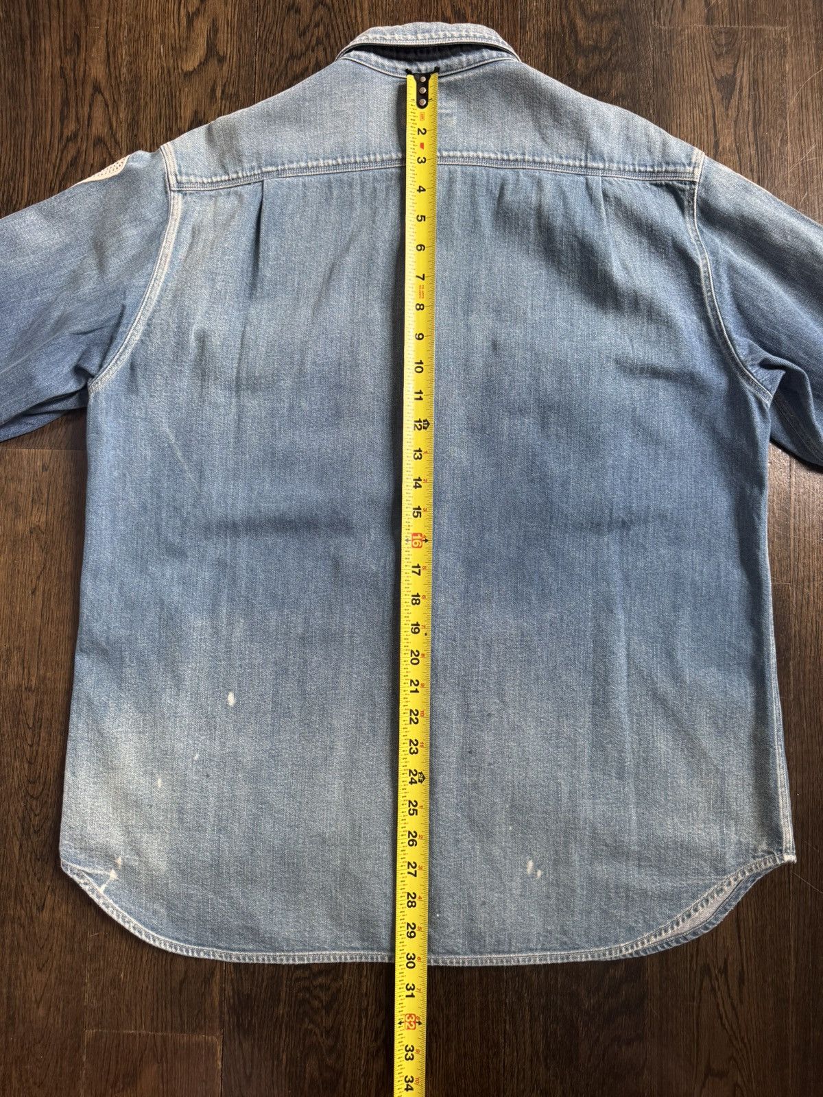 Kapital Kapital 8 oz Denim Work Shirt (BONE Embroidery) Size US L / EU 52-54 / 3 - 8 Thumbnail