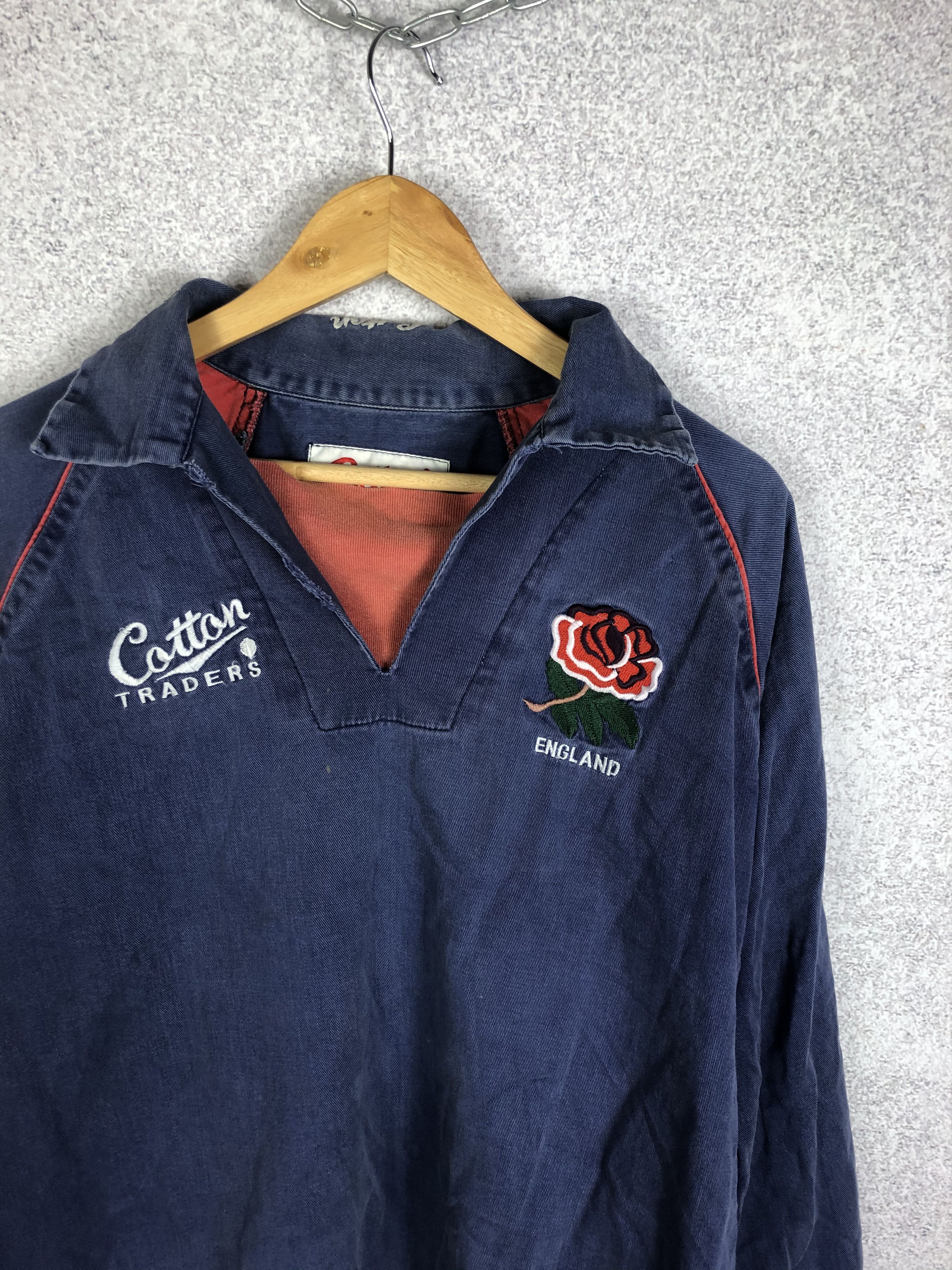 Cotton Traders Rare!Vintage Cotton Traders England Union Rugby Shirt Jersey Size US XL / EU 56 / 4 - 2 Thumbnail
