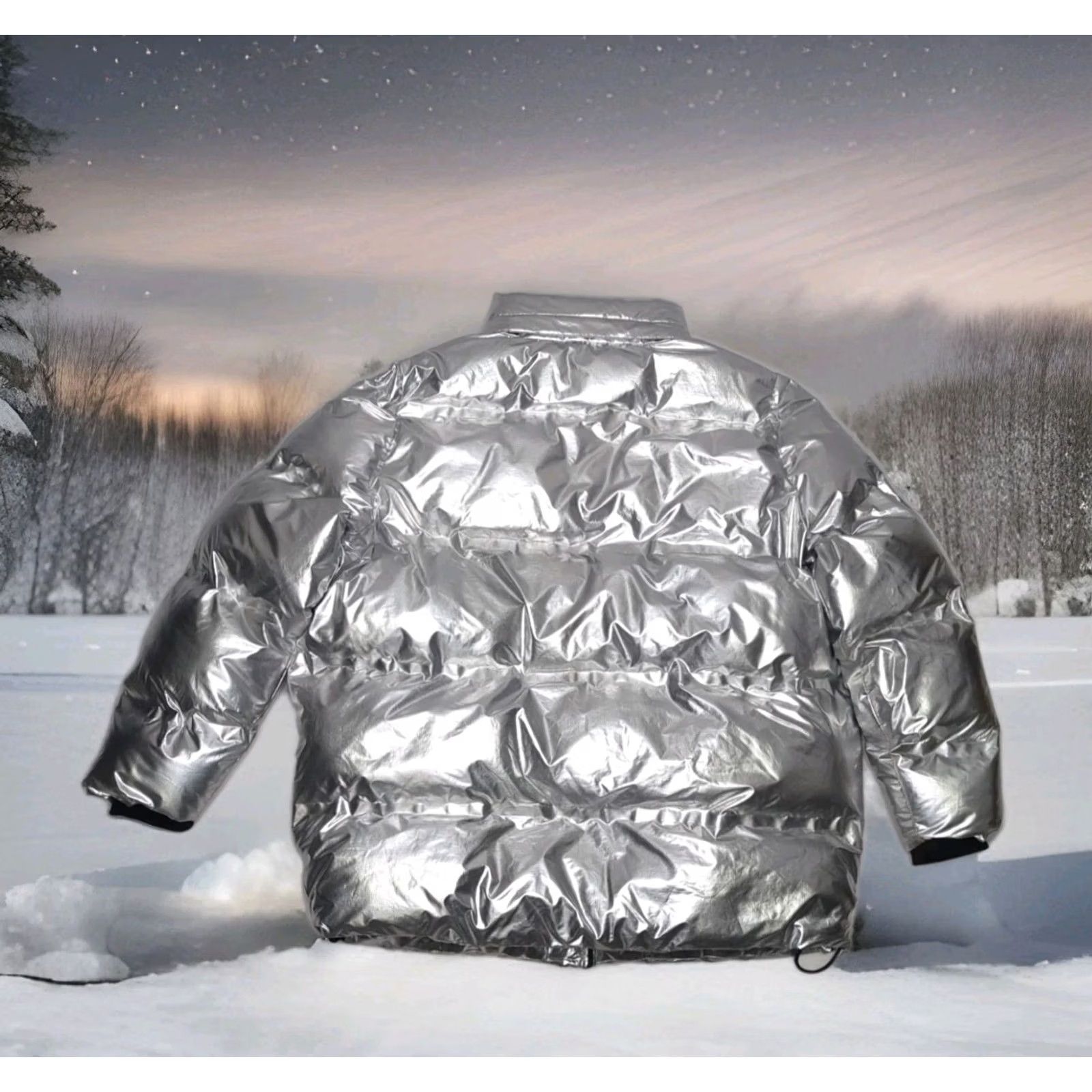 Ivy Park IVY PARK Jacket Silver Puffer Winter Zip Mid-Length Mens Small Womens Medium Size S / US 4 / IT 40 - 4 Thumbnail