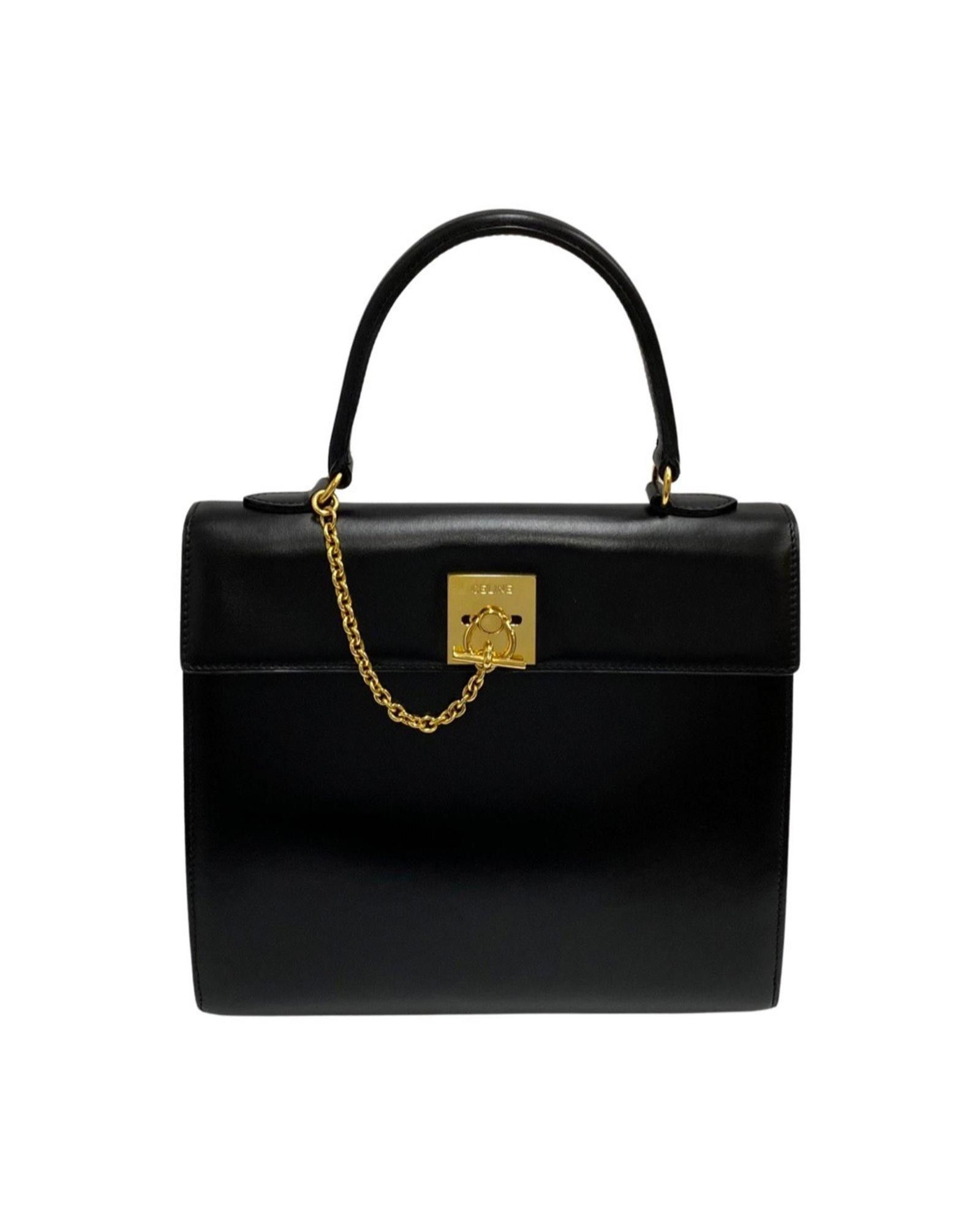 image of Celine Timeless Black Leather Handbag/tote Bag, Women's