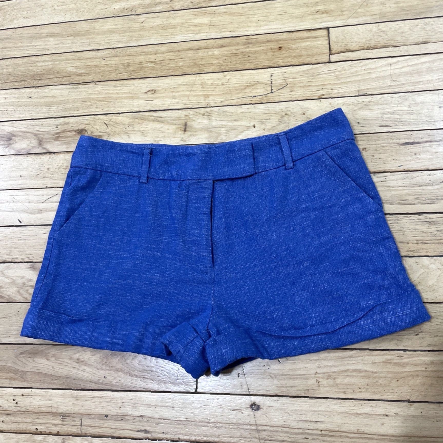Vintage LOVE...ADY Shorts Women M Blue 1in Inseam Casual Cut-Off Cotton Blend Spandex Stretch USA Made 31x1in XS? Size 32" / US 10 / IT 46 - 2 Thumbnail