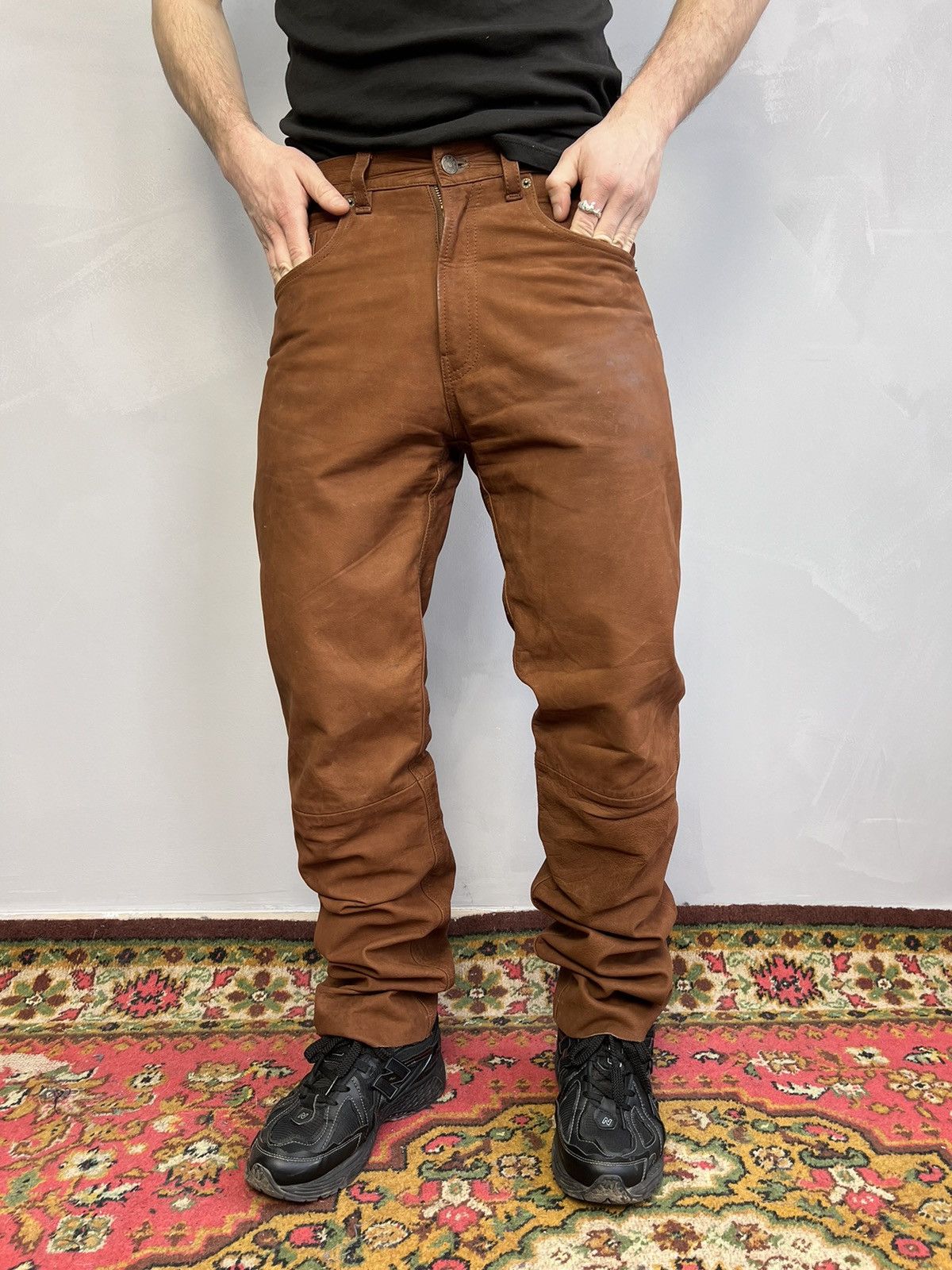 14th Addiction × Kadoya × Yasuyuki Ishii SALE💣💣 Bidding Offer © © VTG Kadoya STYLE LEATHER pants Size US 32 / EU 48 - 3 Thumbnail