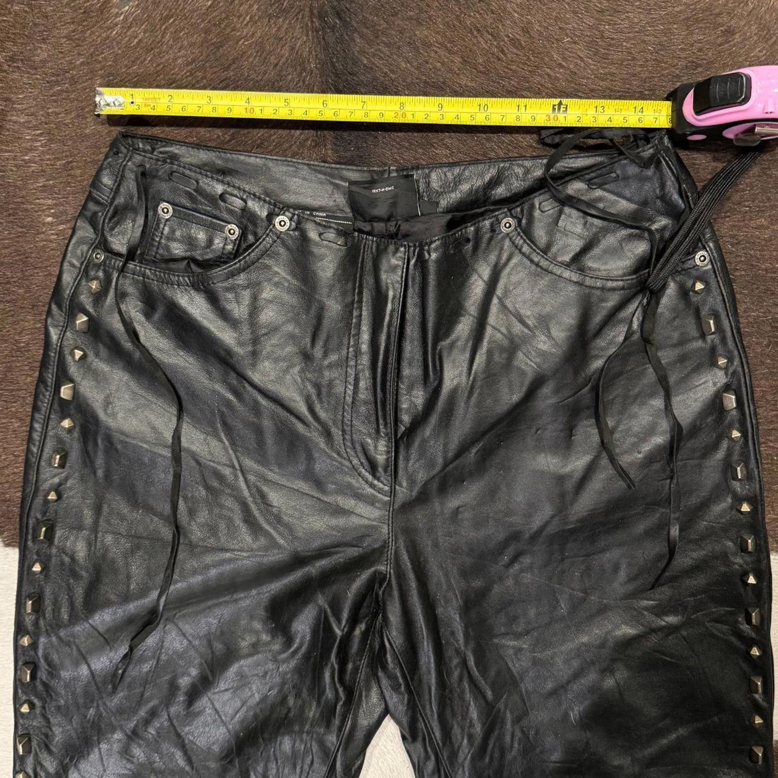 Harley Davidson 🖤 Vintage Rare Heavy Studded Harley-Davidson Leather Pants Size US 30 / EU 46 - 6 Thumbnail