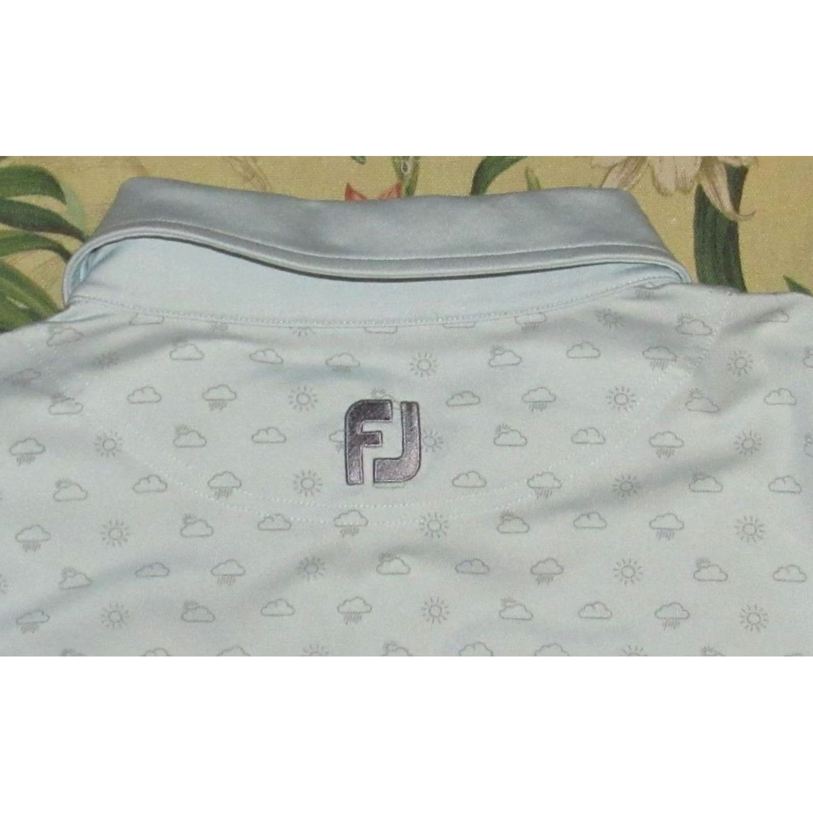 Footjoy FOOTJOY Polo Golf Shirt XL Bluegrass Yacht & Country Club Printed Sun Cloud Mens Polo XL Blue Footjoy Size US XL / EU 56 / 4 - 3 Thumbnail