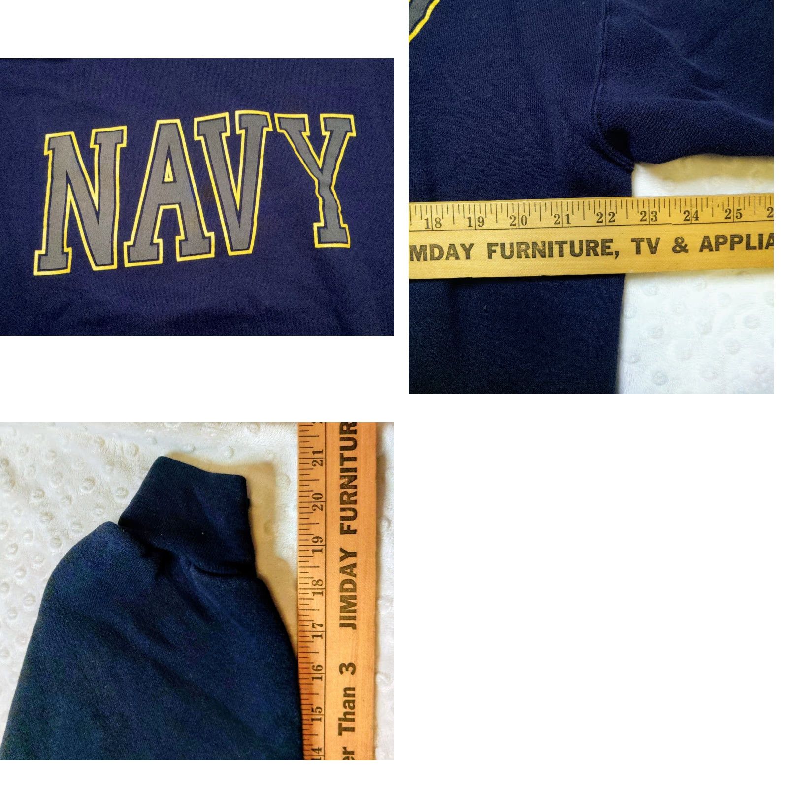 Soffe US Navy Hoodie Mens Large Blue Logo Pullover Sweatshirt Vintage Soffe Crew Neck Hooded Military USA Size US L / EU 52-54 / 3 - 8 Thumbnail