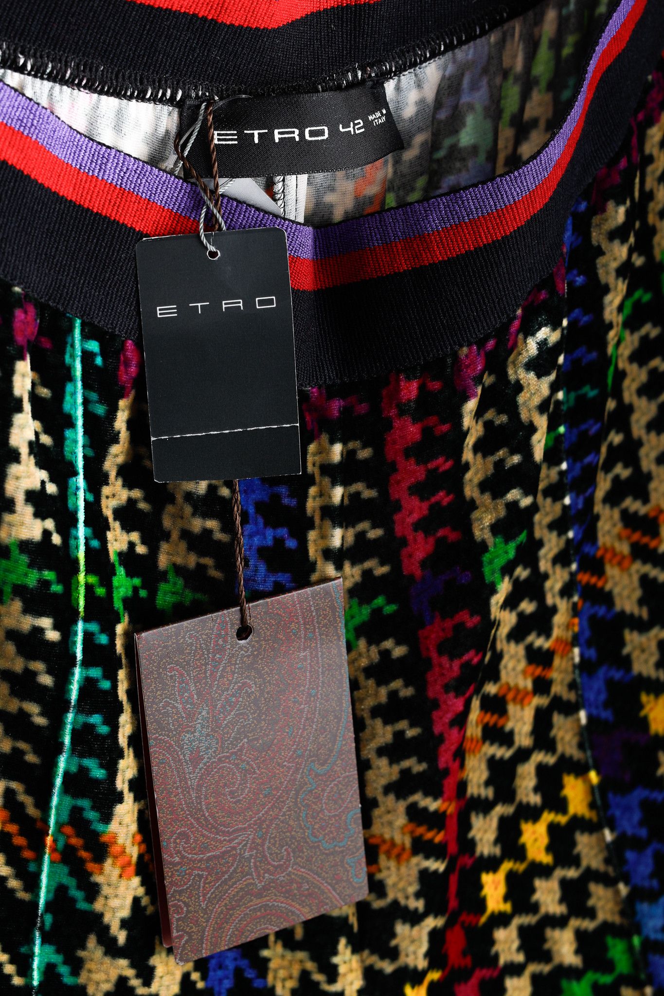 Etro Etro Beige & Black Multicoloured Houndstooth Velvet Pants Size 28" / US 6 / IT 42 - 7 Thumbnail