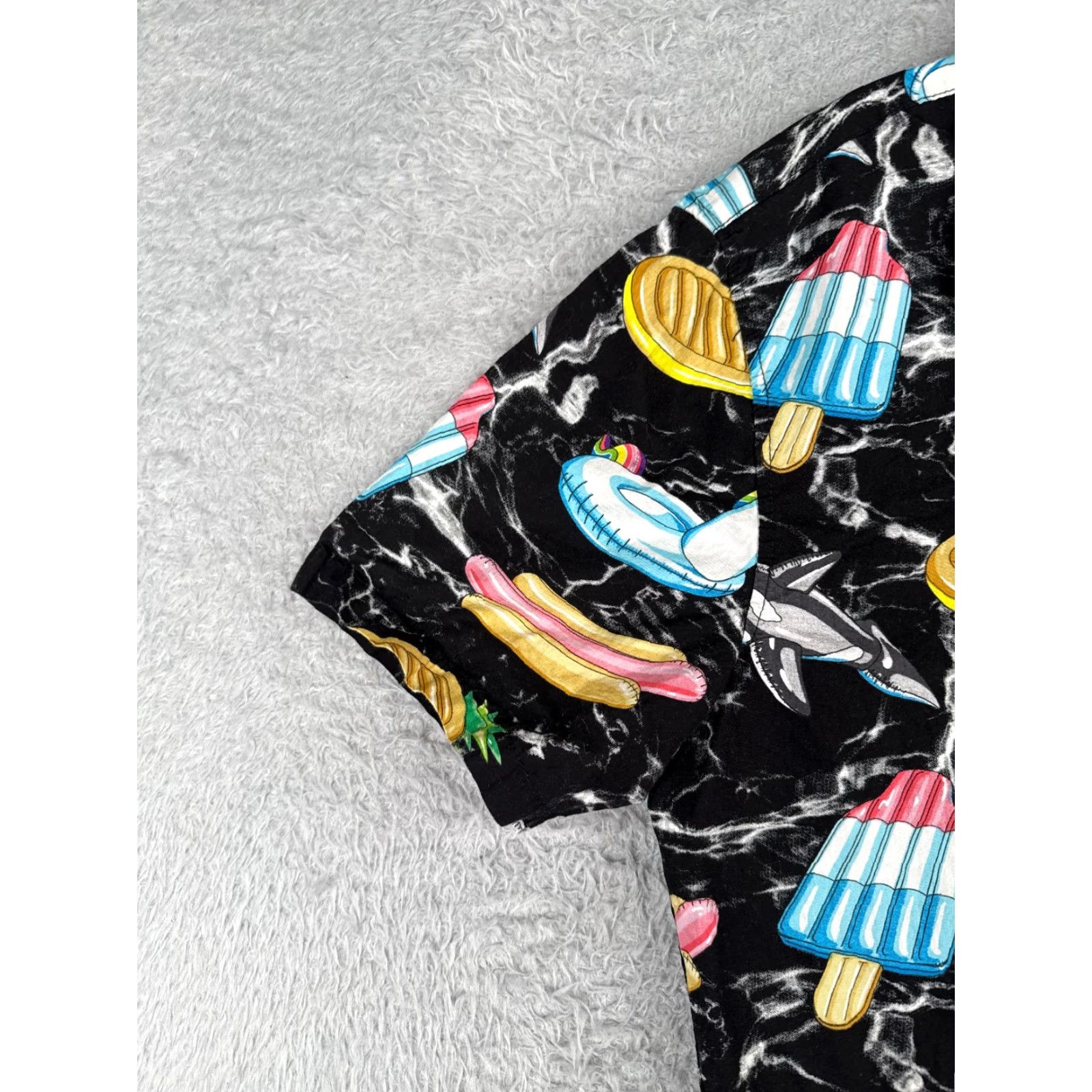 Vintage NEFF Shirt Men Medium Black Pool Party Float Ice Cream Hawaiian 100% Cotton Size US M / EU 48-50 / 2 - 3 Thumbnail