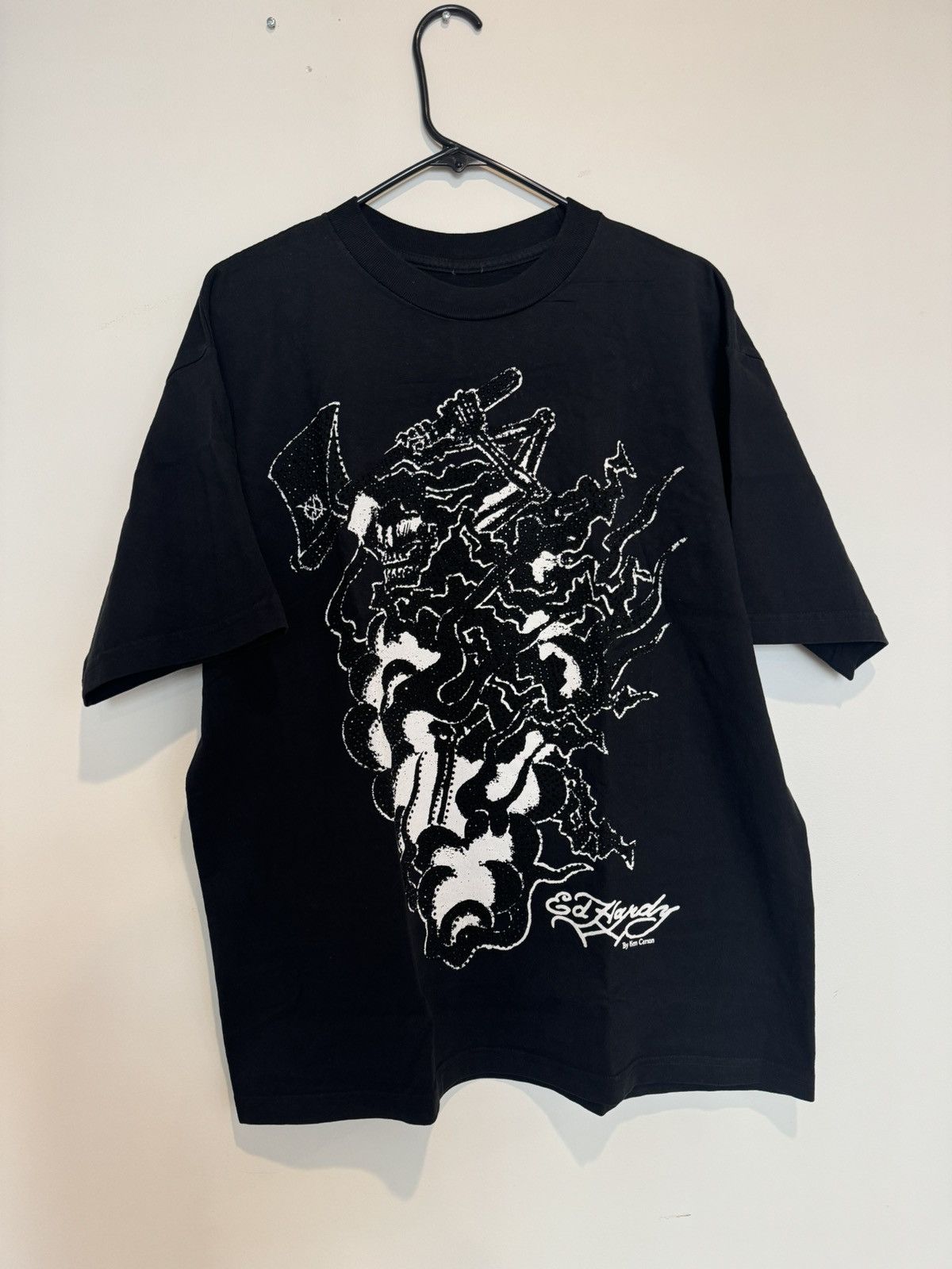 Complex × Ed Hardy × Ken Carson Ken Carson Ed Hardy ComplexCon Black and Red Rhinestone Tee Size US L / EU 52-54 / 3 - 1 Thumbnail