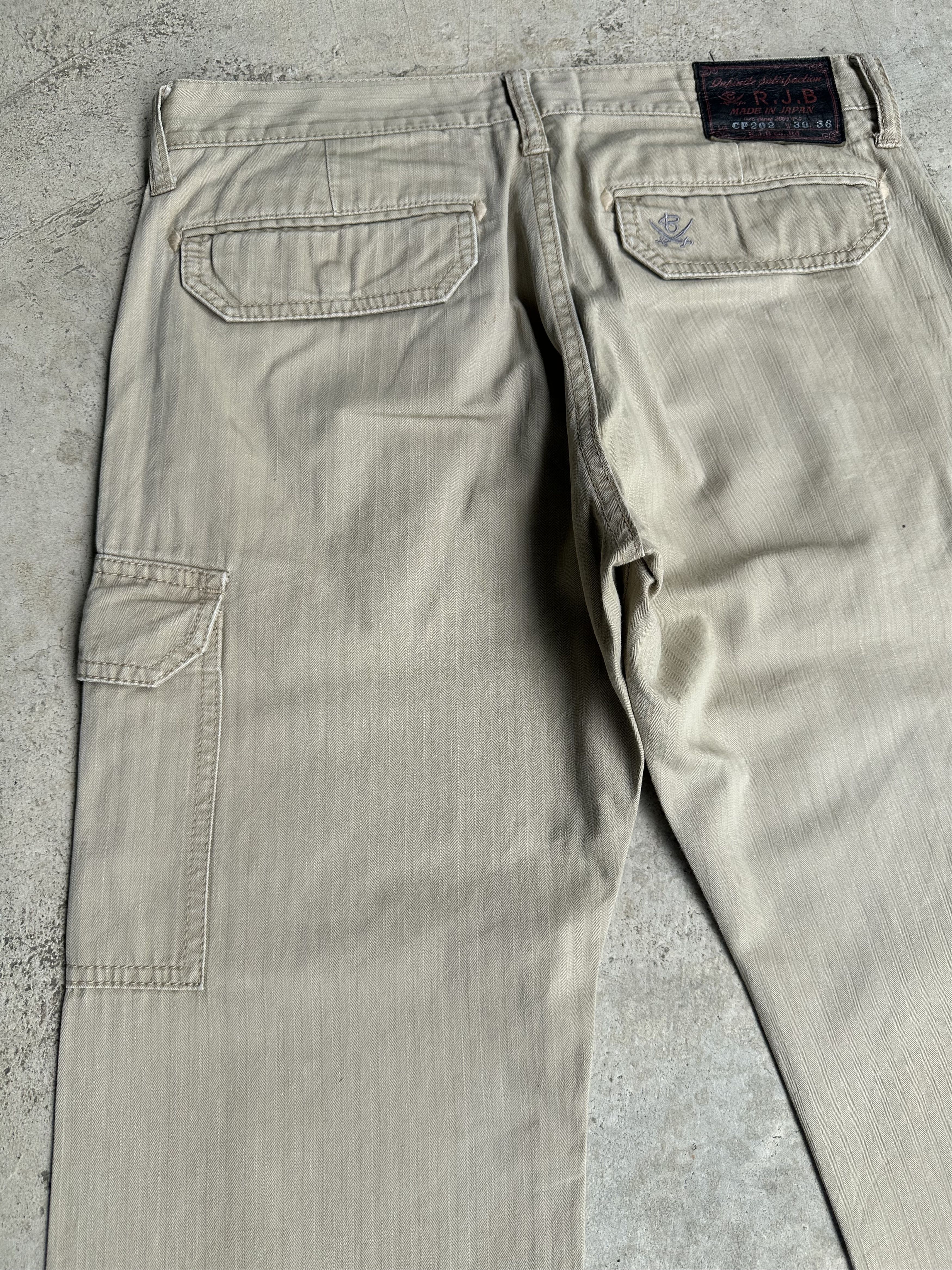 Freewheelers Japanese Brand R.J.B Herringbone Twill Cargo Trousers Pants Size US 30 / EU 46 - 13 Thumbnail