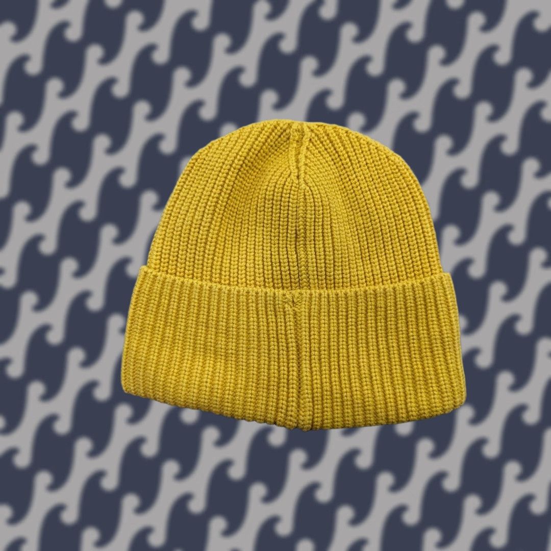 Patagonia GANT USA Yellow Beanie Hat Size S-M Ribbon Cuffed Big Logo Spellout Beanie Unisex Adults Mens Womens Size ONE SIZE - 1 Thumbnail