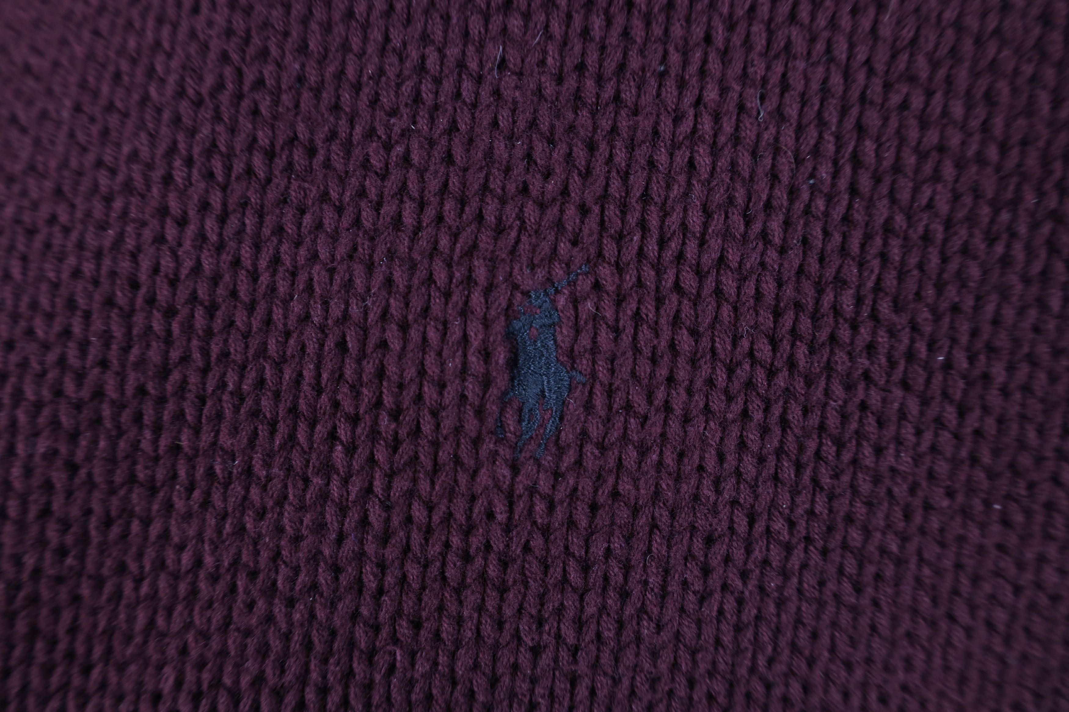 Ralph Lauren Vintage 80s 90s Ralph Lauren Ribbed Knit Sweater Maroon Size US S / EU 44-46 / 1 - 4 Thumbnail
