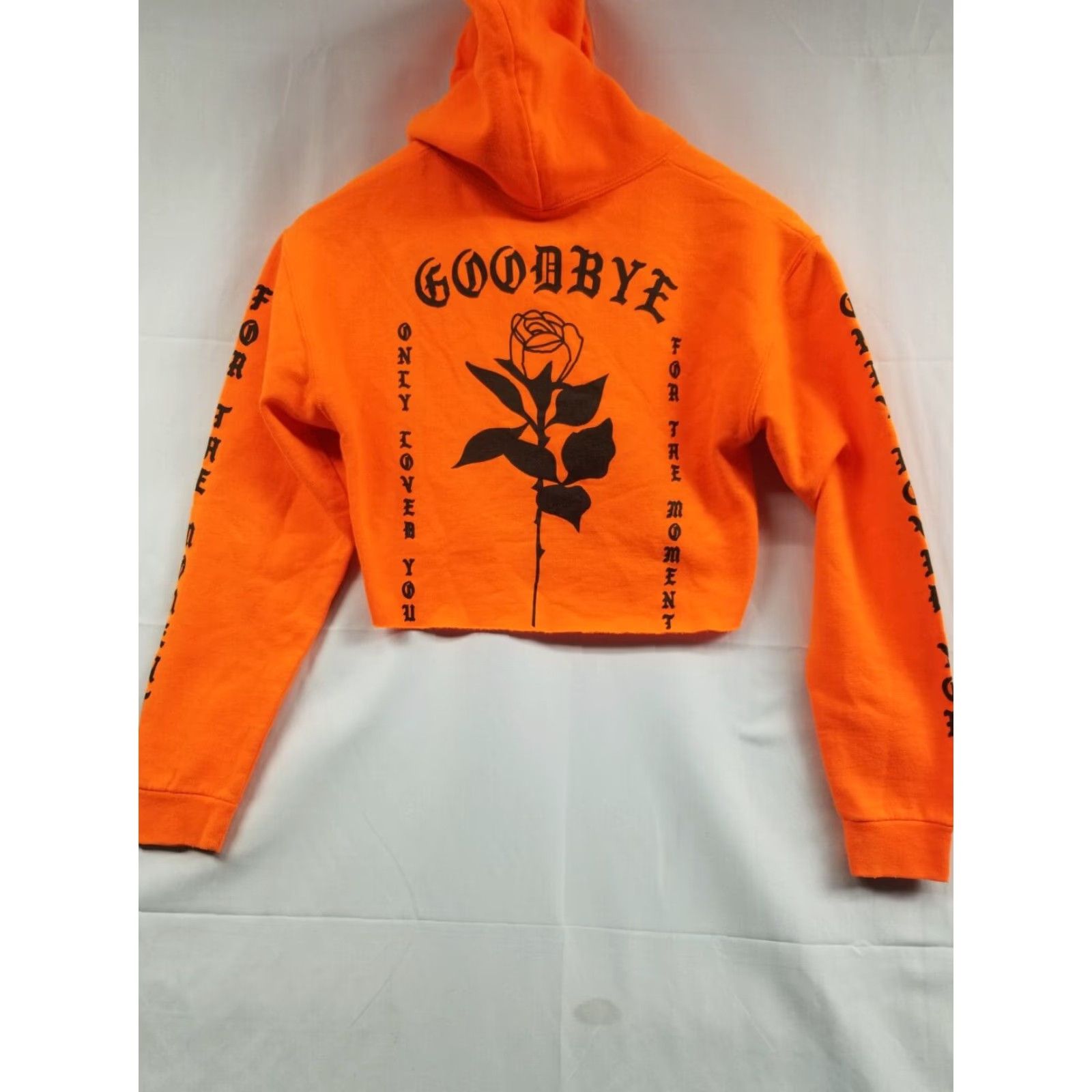 Anthropologie Anthropologie BSR Cropped Hoodie Sweatshirt XS Women Orange Love Pullover Long Sleeve V-Neck Cropped Activewear Size XS / US 0-2 / IT 36-38 - 2 Thumbnail