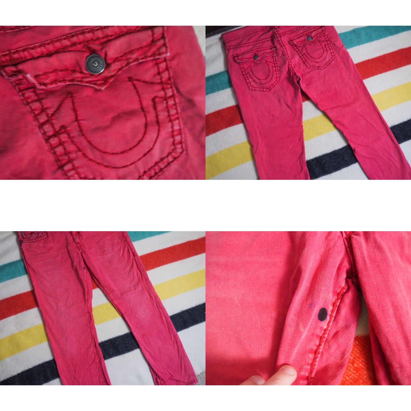 True Religion VINTAGE True Religion Ricky Straight Pants Mens 40x33 Red Logo Chino Hip Hop Punk Size US 40 / EU 56 - 8 Thumbnail