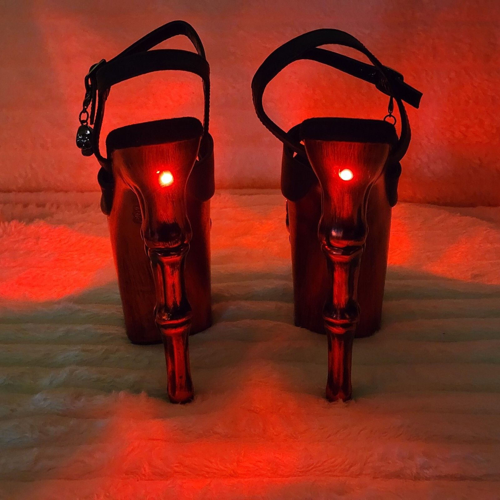 Other Rapture Clear Metallic Red Skull & Bones 8" High Heel Platfo Size US 9 / IT 39 - 9 Thumbnail