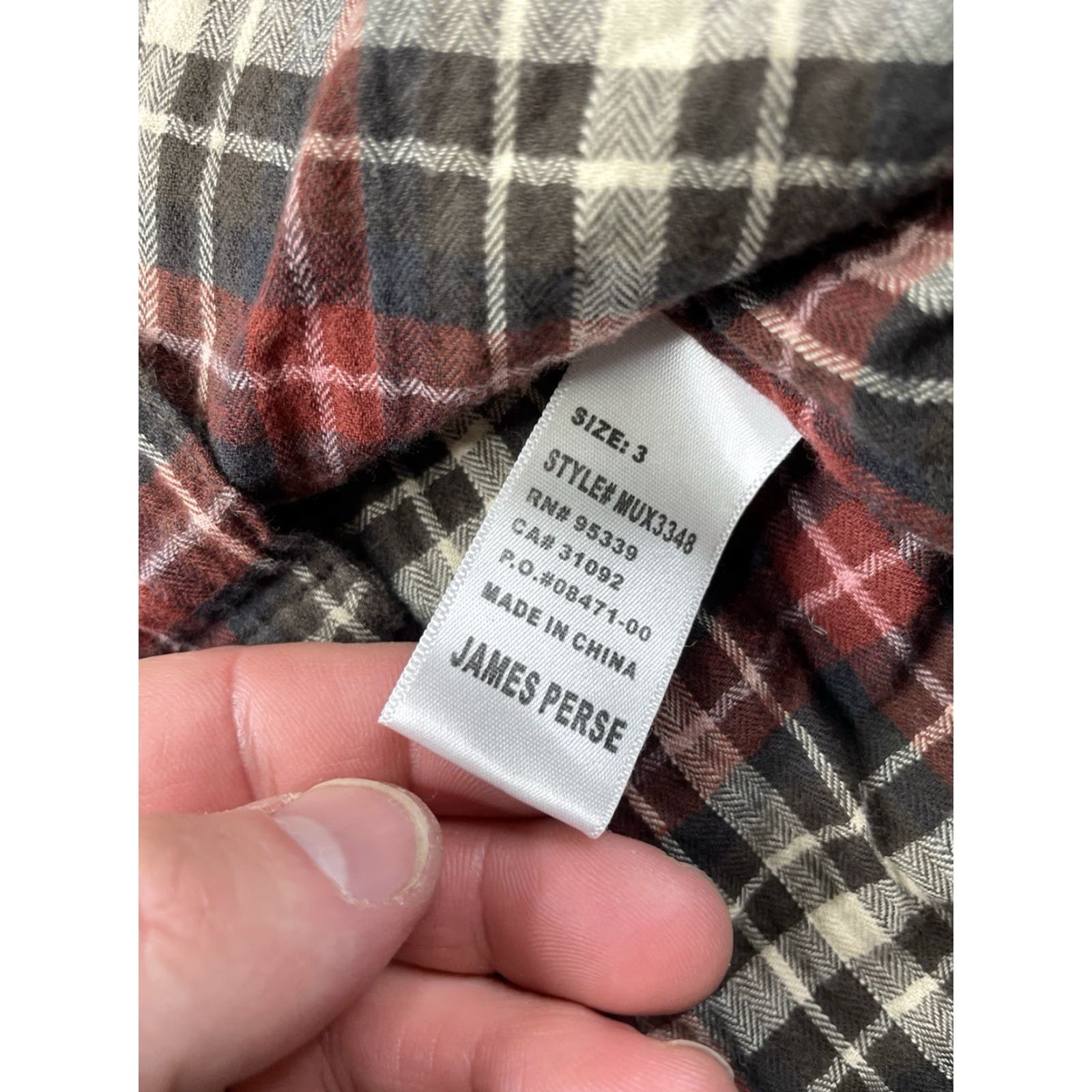 James Perse James Perse Plaid Flannel Shirt Mens Long Sleeve Button-Up 3 Button Front Cotton Spandex Stretch Multicolor Size US S / EU 44-46 / 1 - 7 Thumbnail
