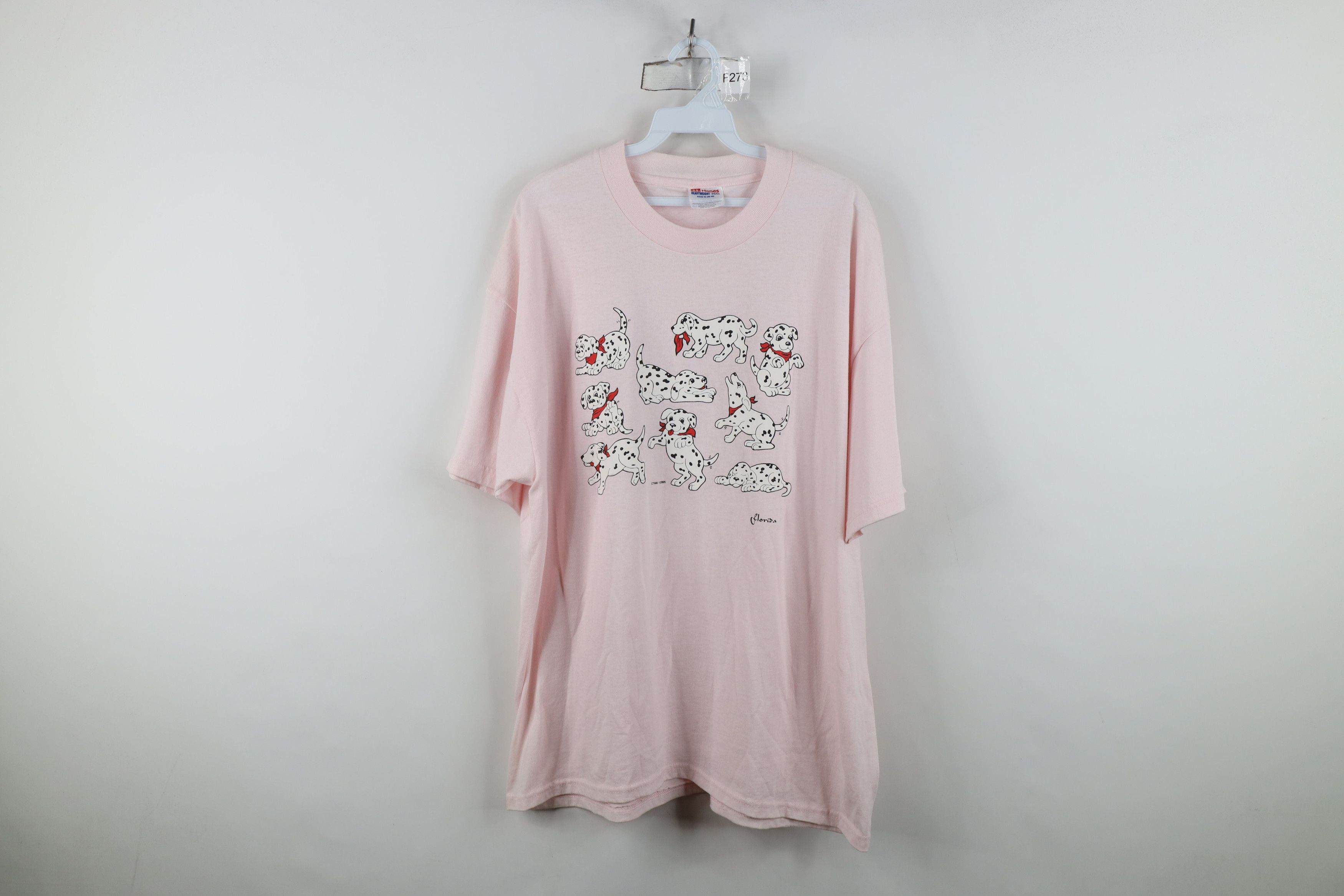 Vintage Vintage 90s Streetwear Dalmatian Dog Puppy T-Shirt Pink Size XL / US 12-14 / IT 48-50 - 1 Thumbnail