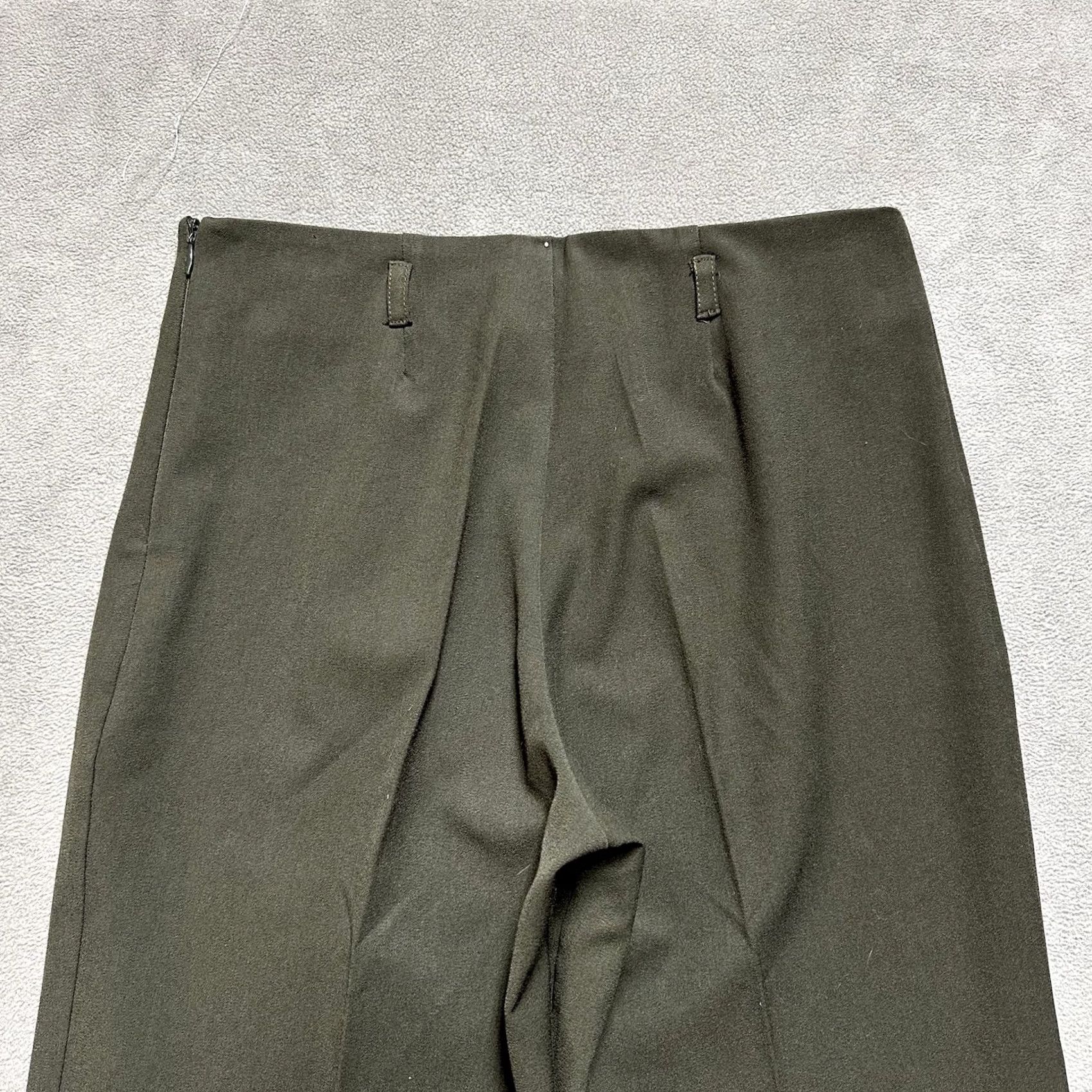 Olive CELYN B Pants Womens Medium Olive Green Stretch Flared Trousers Bootcut Italy Size 32" / US 10 / IT 46 - 4 Thumbnail