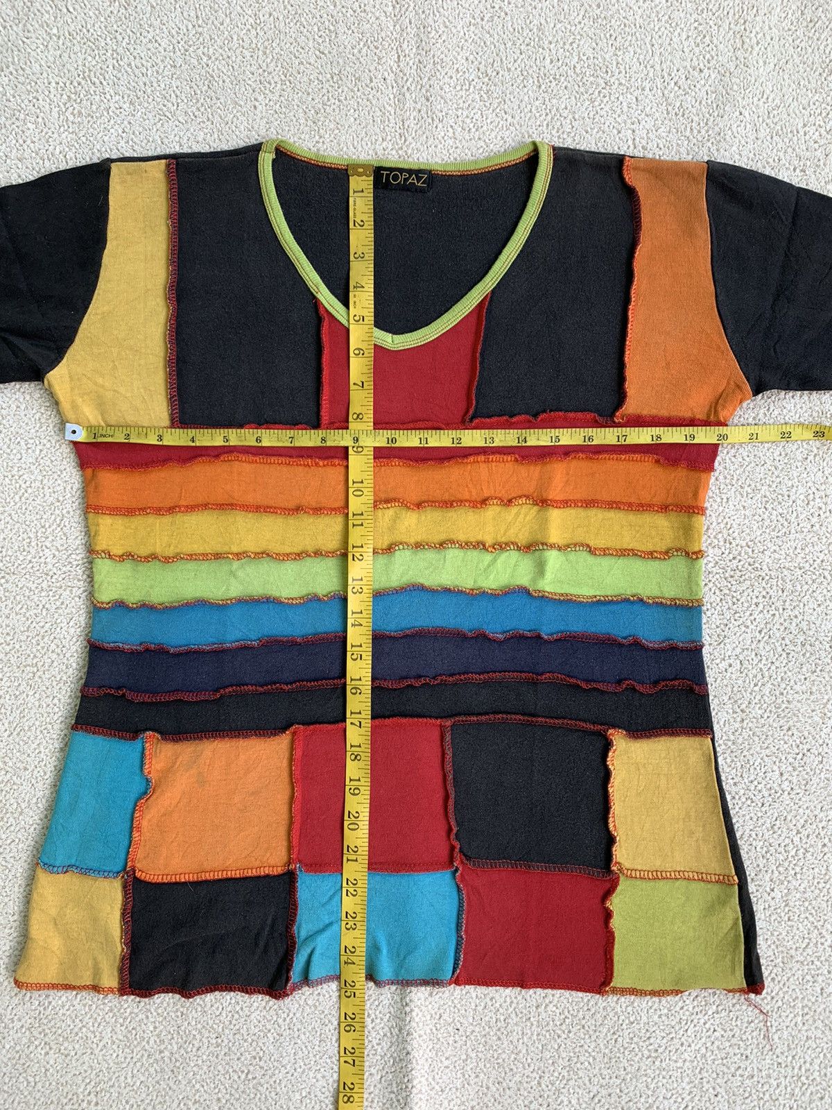Japanese Brand vtg 90s Topaz Reworked Multicolor Tshirt Size XL / US 12-14 / IT 48-50 - 6 Thumbnail