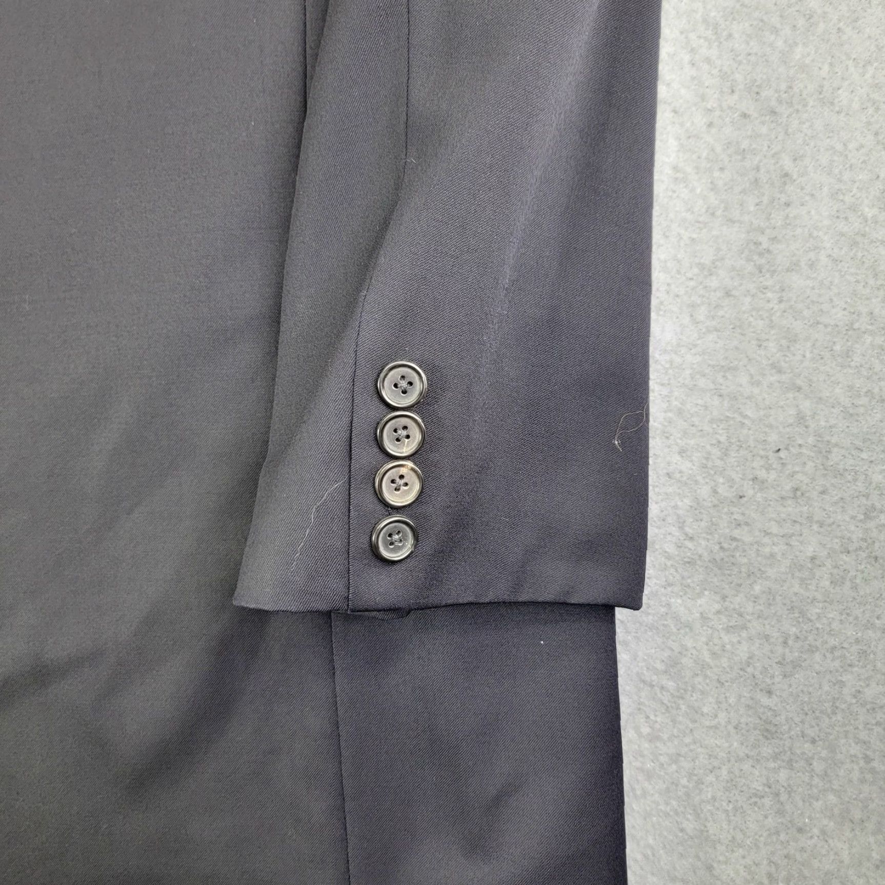 Hugo Boss VINTAGE Hugo Boss Suit Jacket Mens 44 Long Gray Wool 2 Button Blazer Made USA Barneys Size 44R - 7 Thumbnail