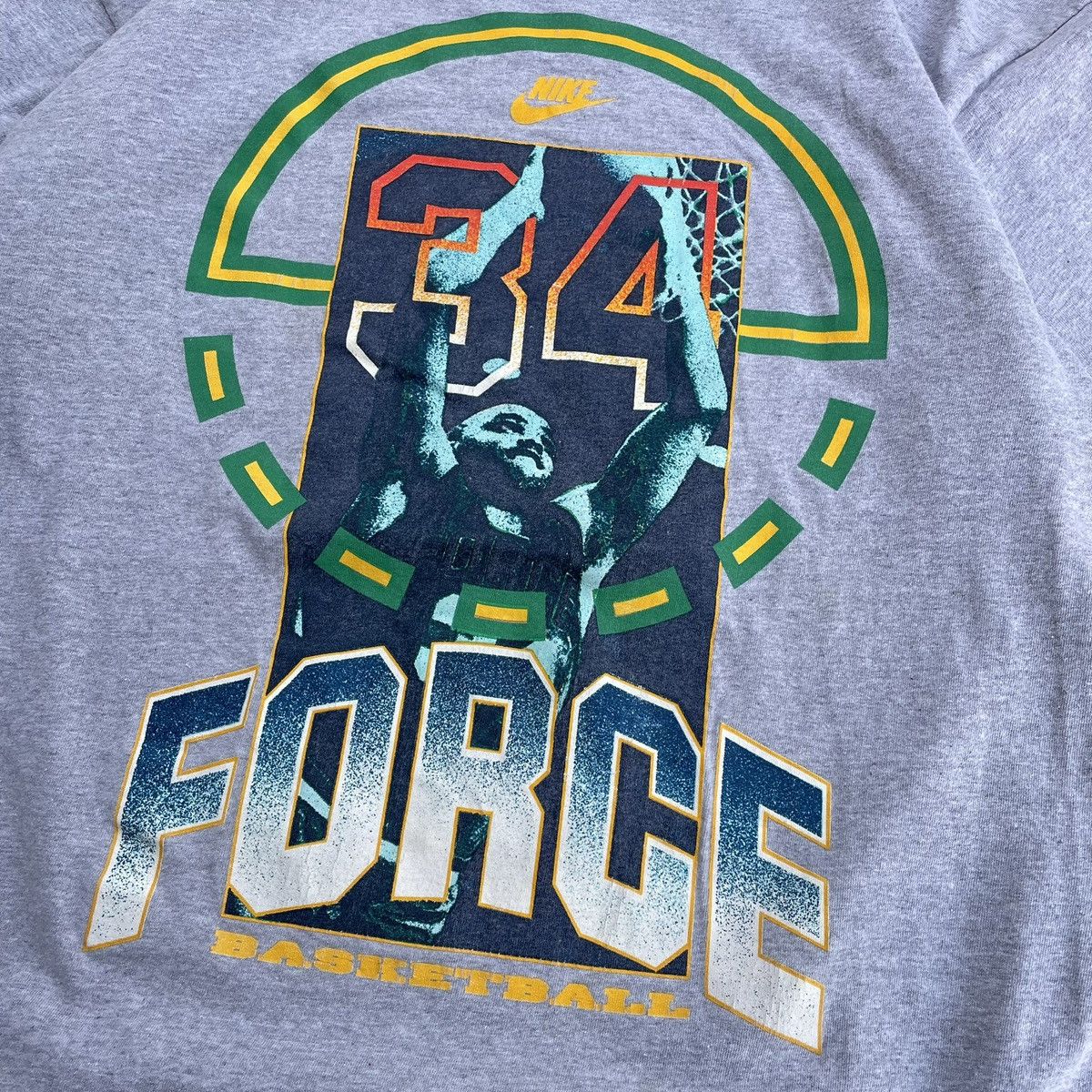 Nike Vintage 90s Nike Force Charles Barkley Basketball Tee Grey Size US XL / EU 56 / 4 - 4 Thumbnail