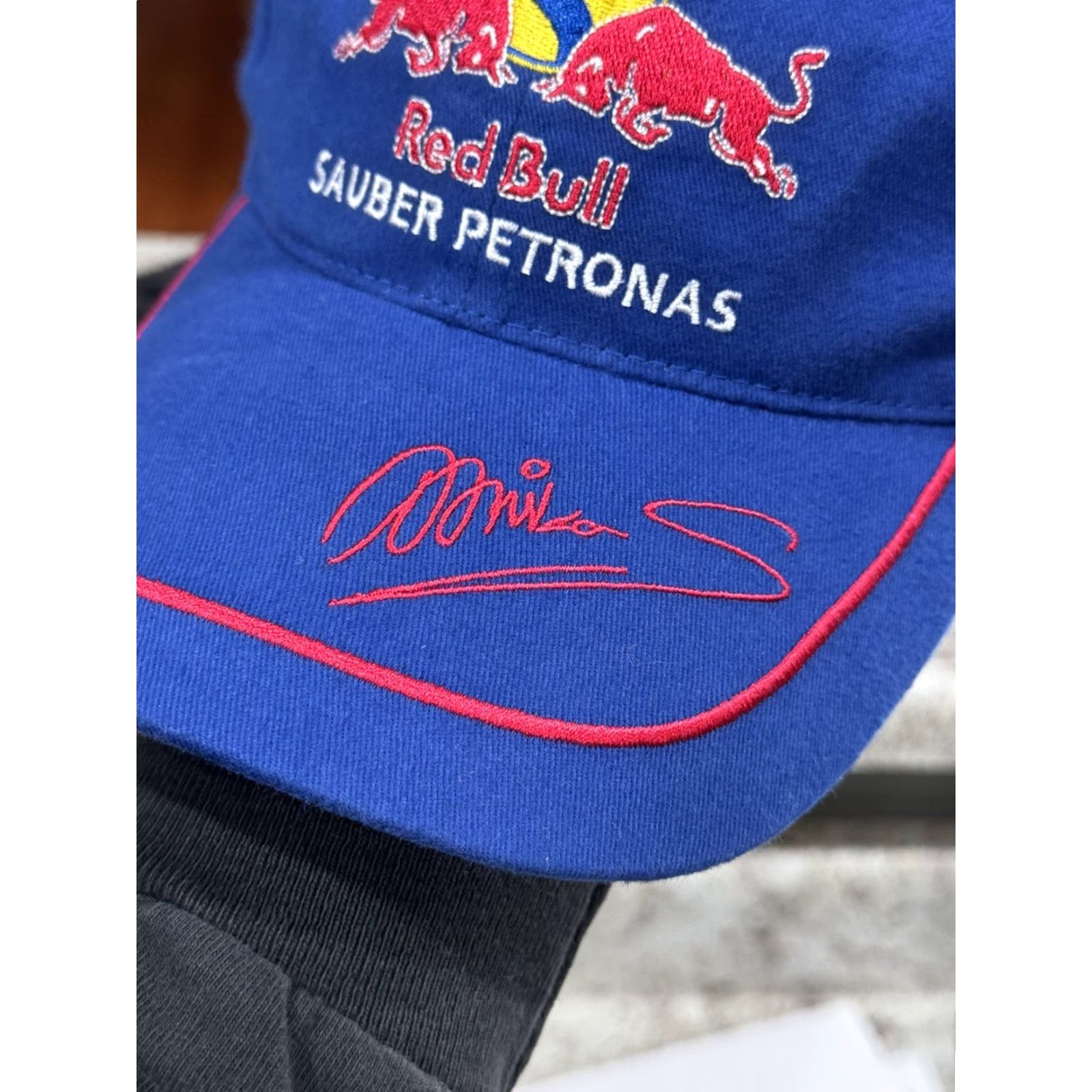 Vintage VINTAGE Red Bull Sauber Patronas Miko Salo Signature Strapback Hat Cap Formula 1 Men One Size Blue Adjustable Cotton Baseball Cap Size ONE SIZE - 2 Thumbnail