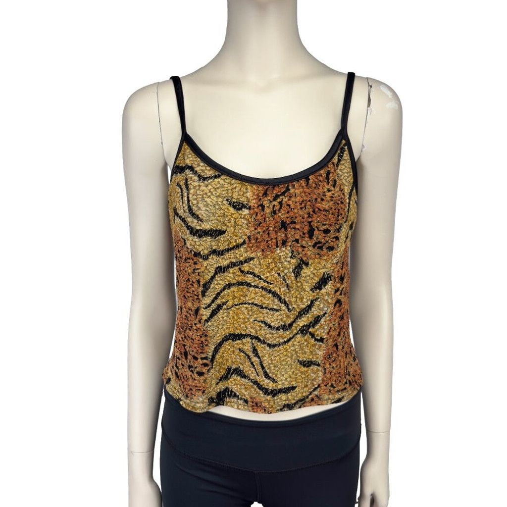 Vintage VINTAGE Y2K 90's Leopard Black Metallic Shiny Thread sz S Size XS / US 0-2 / IT 36-38 - 4 Thumbnail