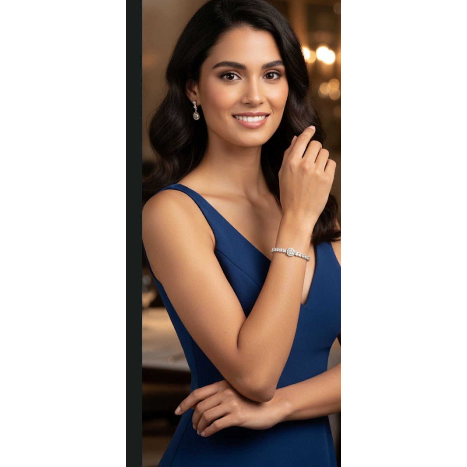 & Other Stories Certified Bracelet Round Cut Moissanite Diamond 925S Silver Size ONE SIZE - 3 Thumbnail