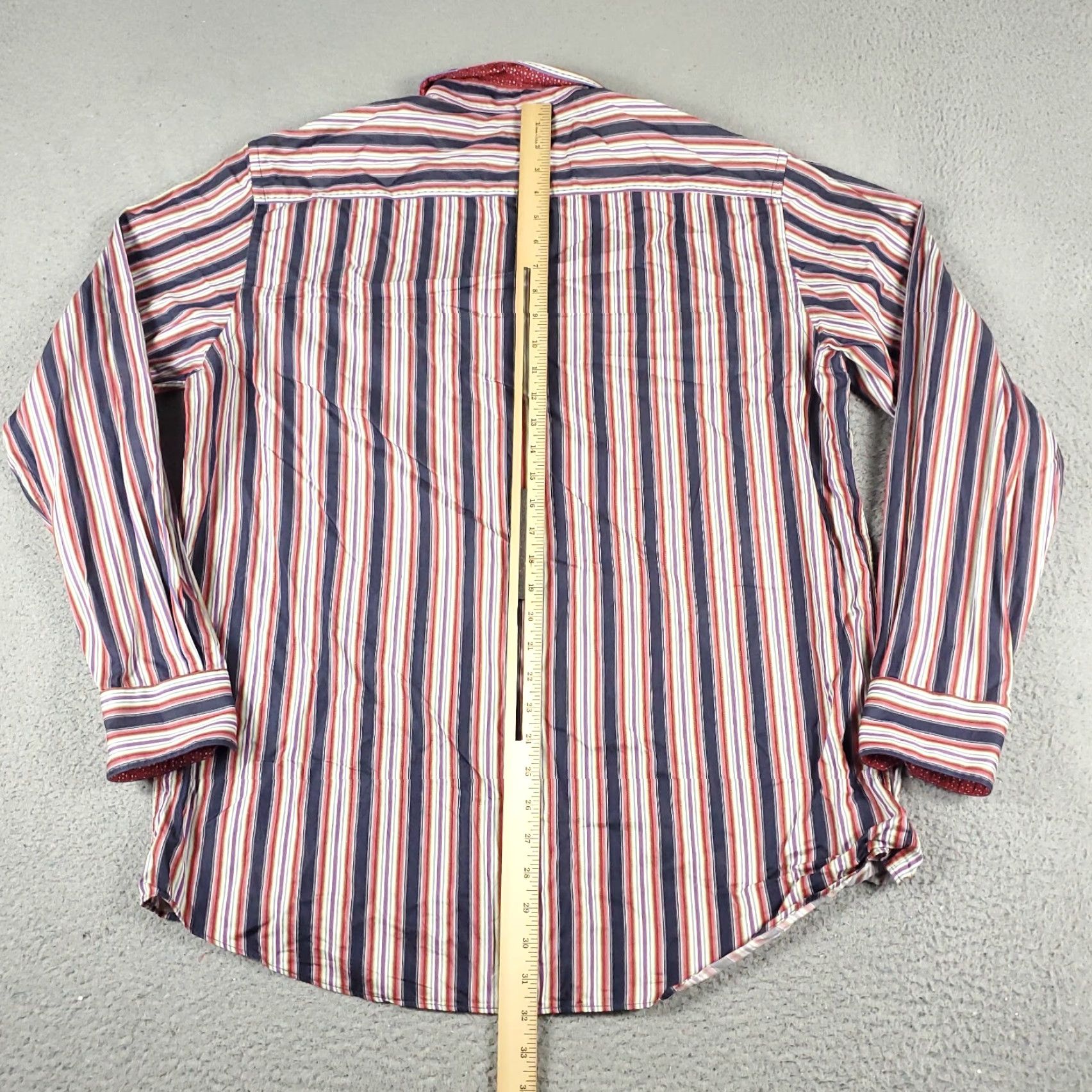BUGATCHI Bugatchi Uomo Shirt Mens XL Red Striped Long Sleeve Button-Up Casual Size US XL / EU 56 / 4 - 3 Thumbnail