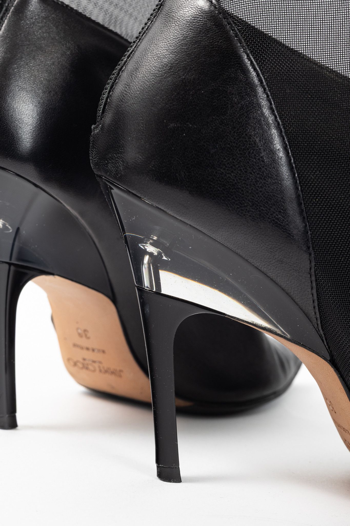 Jimmy Choo Jimmy Choo Sioux 100 Black Nappa & Mesh Ankle Boots Size US 7.5 / IT 37.5 - 9 Thumbnail