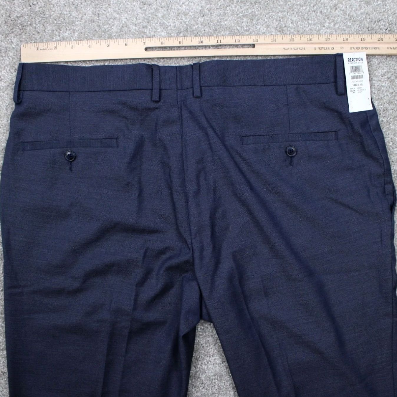 Kenneth Cole Kenneth Cole Reaction Pants Slim Men 38x30 Blue Textured Weave Stretch Flat Front Slim Fit NWT Size US 38 / EU 54 - 7 Thumbnail