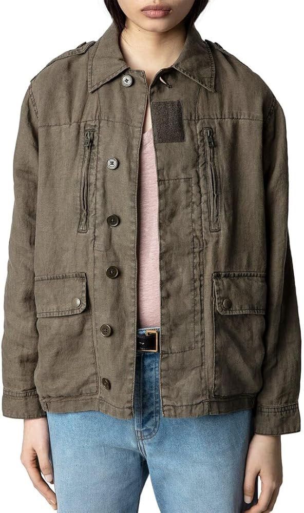 Zadig & Voltaire Zadig & Voltaire Kid Lin Lave Military Linen Jacket Size S / US 4 / IT 40 - 2 Thumbnail