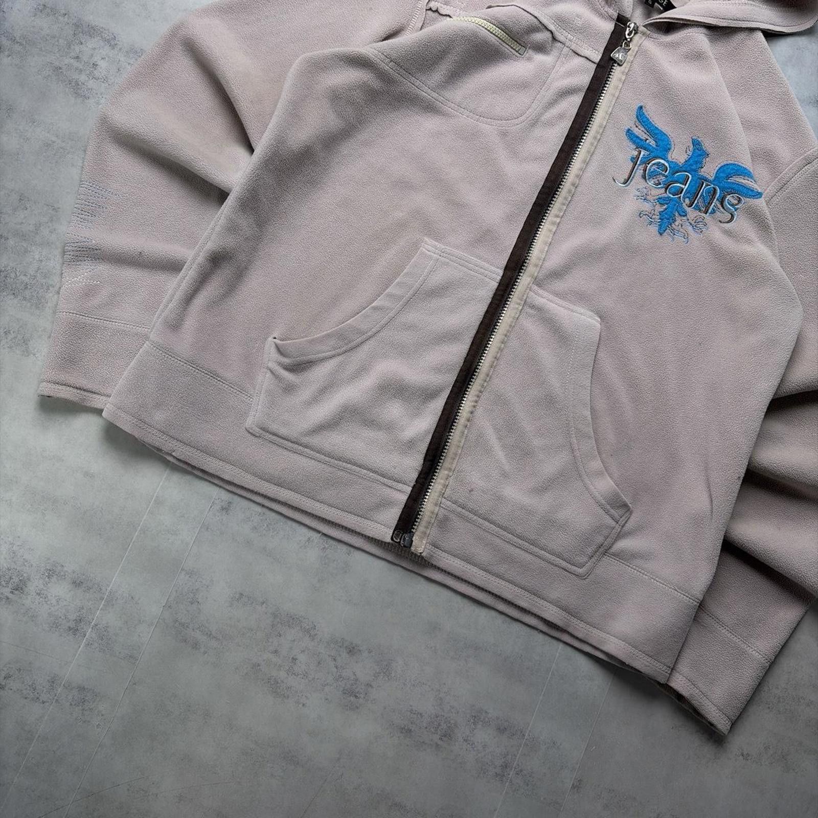 George Y2K Beige George Grunge Skater Fleece Zip Up Hoodie Size US L / EU 52-54 / 3 - 5 Thumbnail