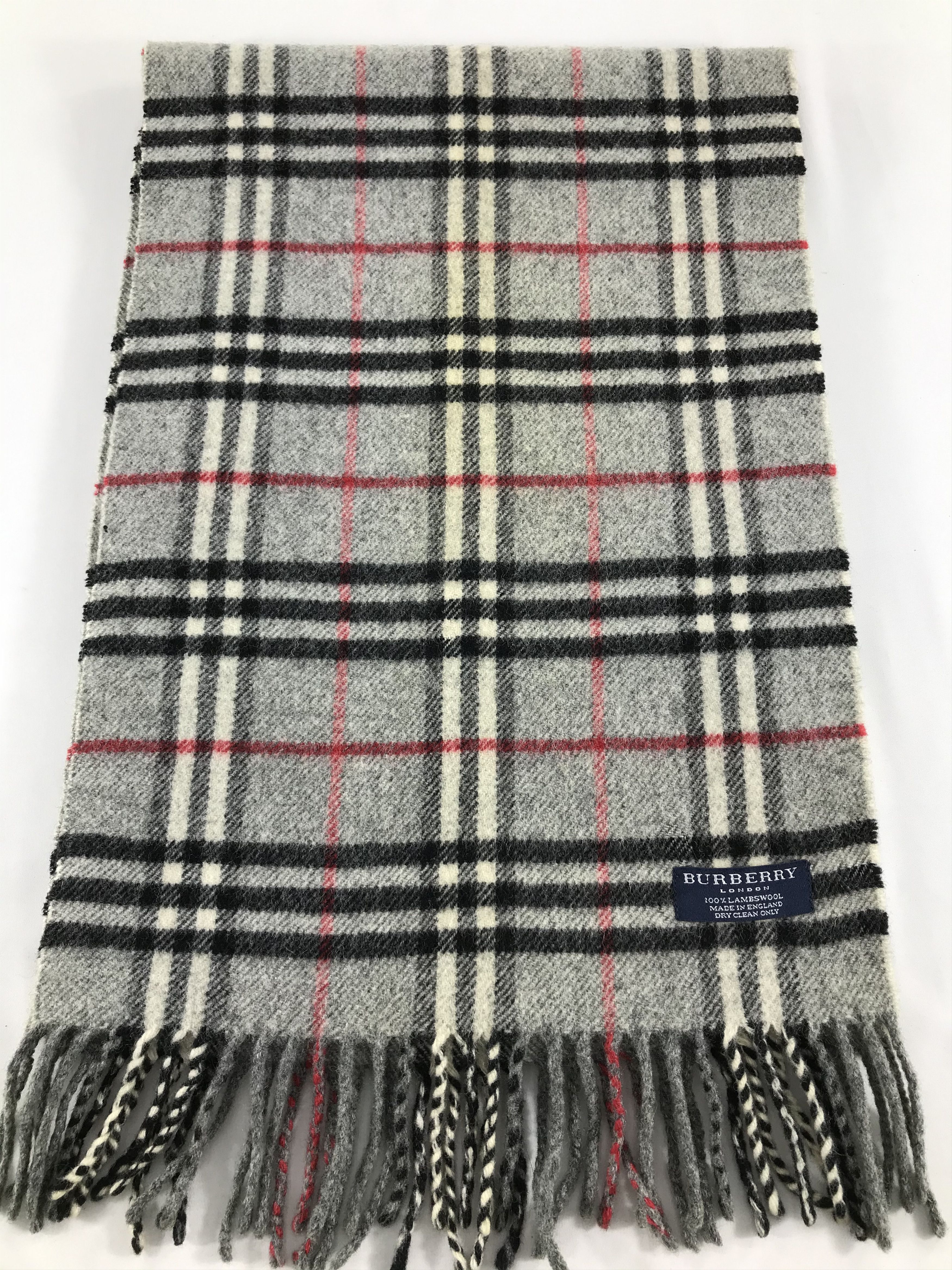 Burberry Burberrys Nova Check Grey Wool Scarf Muffler V451 Size ONE SIZE - 2 Thumbnail