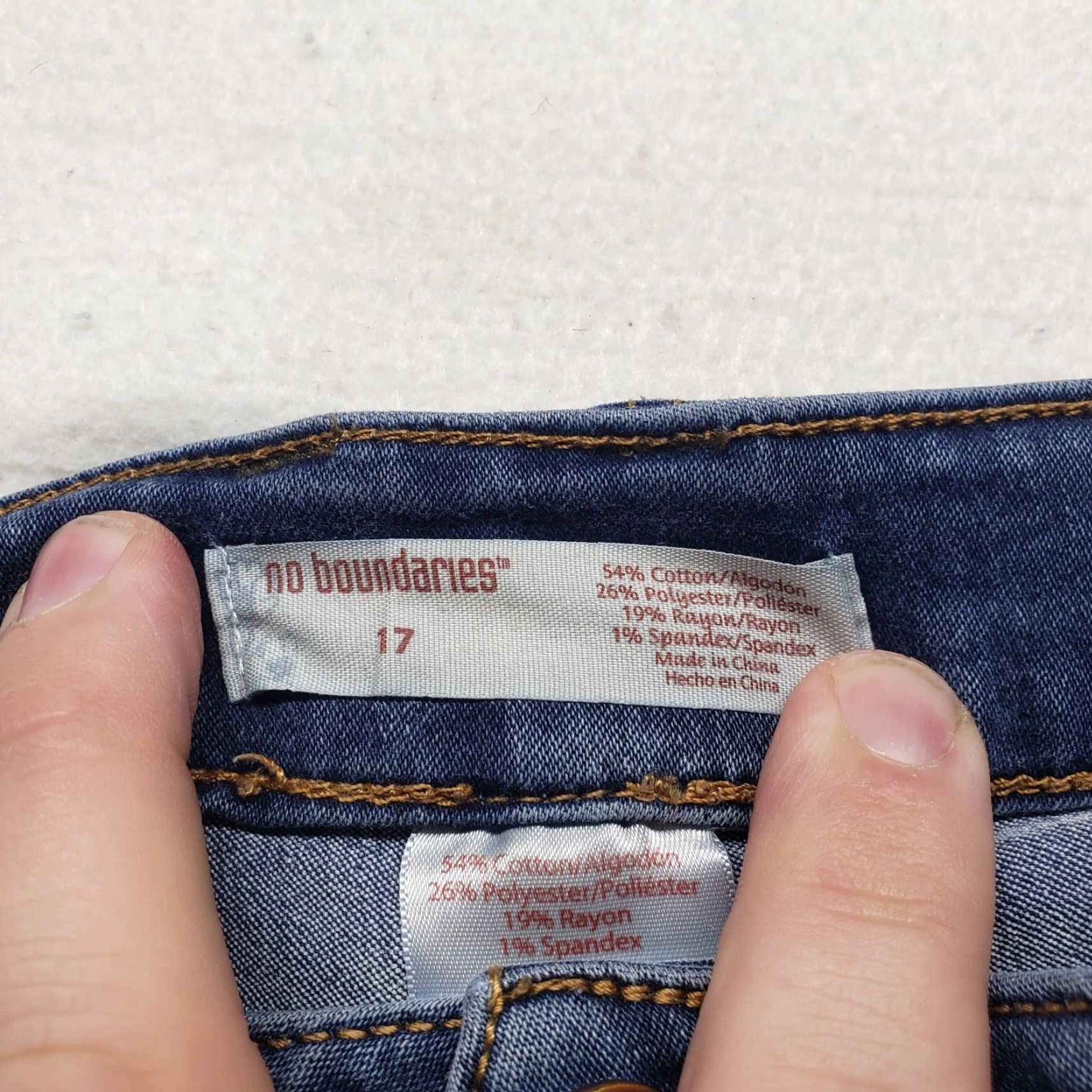 Vintage No Boundaries Jeans Straight Denim Blue Women's 17 Regular Size 17 Dark Wash Comfort Stretch Size 38" / US 16 / IT 52 - 3 Thumbnail