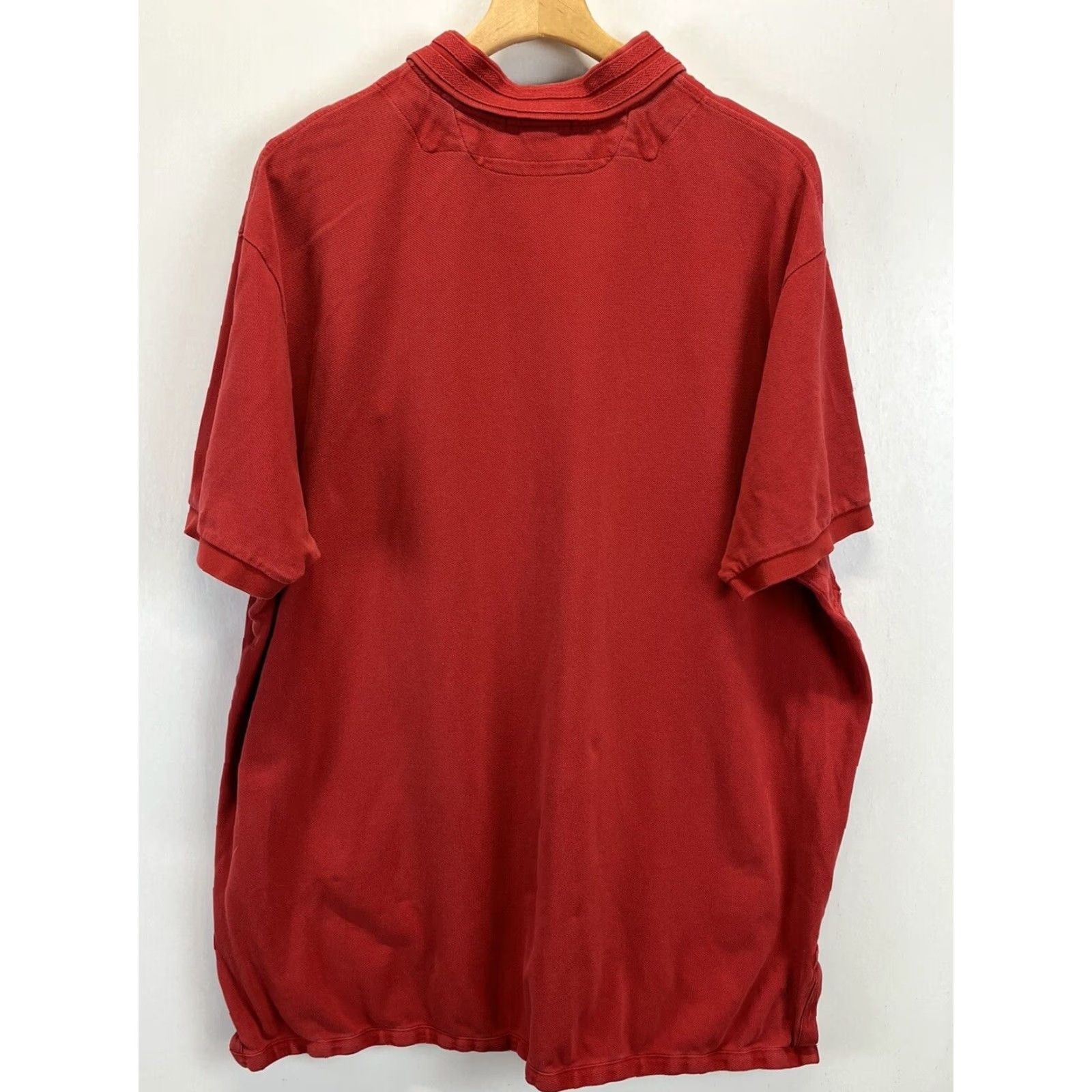 Polo Ralph Lauren VINTAGE Polo Ralph Lauren Shirt Big 3X Red Polo Mens Short Sleeve Crest Patch Polo Shirt with Flaw Size US XXL / EU 58 / 5 - 2 Thumbnail
